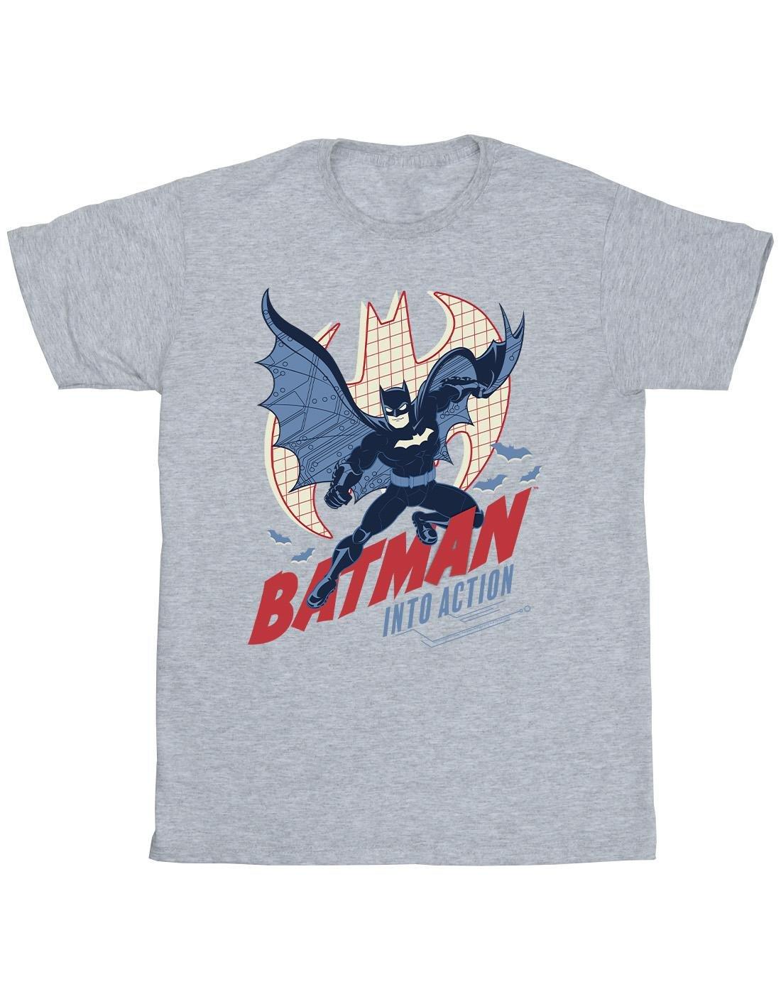 Batman Into Action Tshirt Herren Grau L von DC COMICS