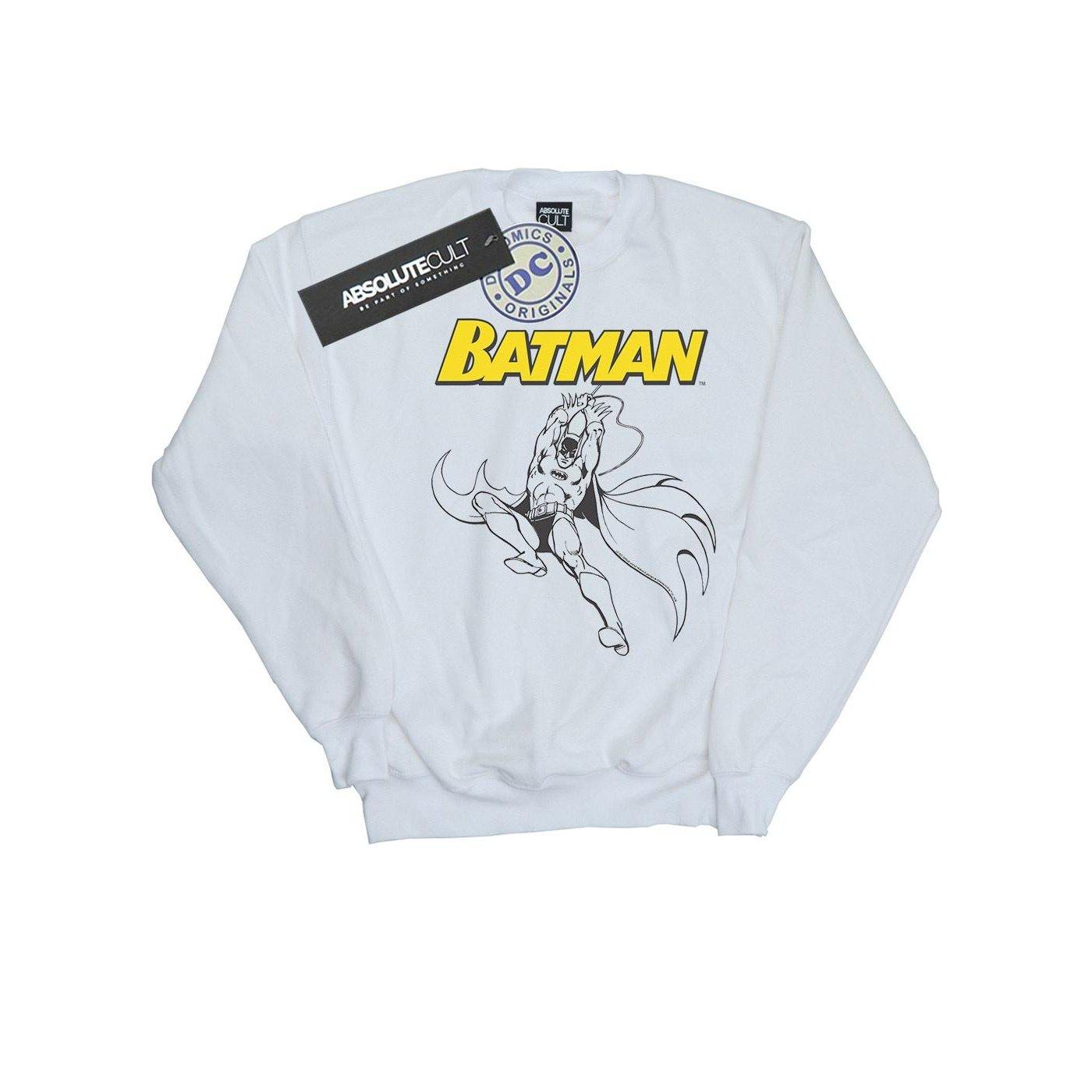 Batman Jump Sweatshirt Jungen Weiss 128 von DC COMICS