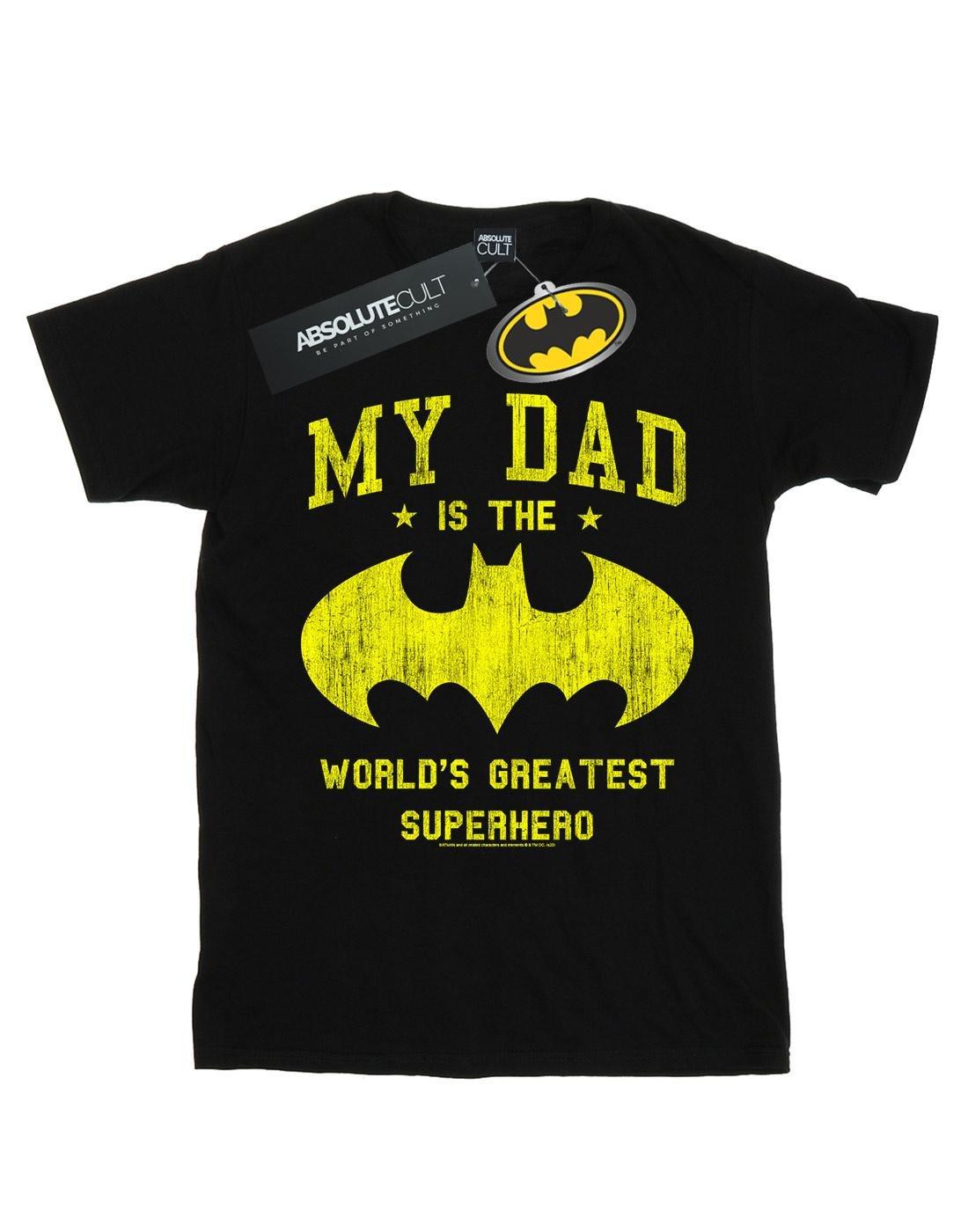 Batman My Dad Is A Superhero Tshirt Damen Schwarz 4XL von DC COMICS