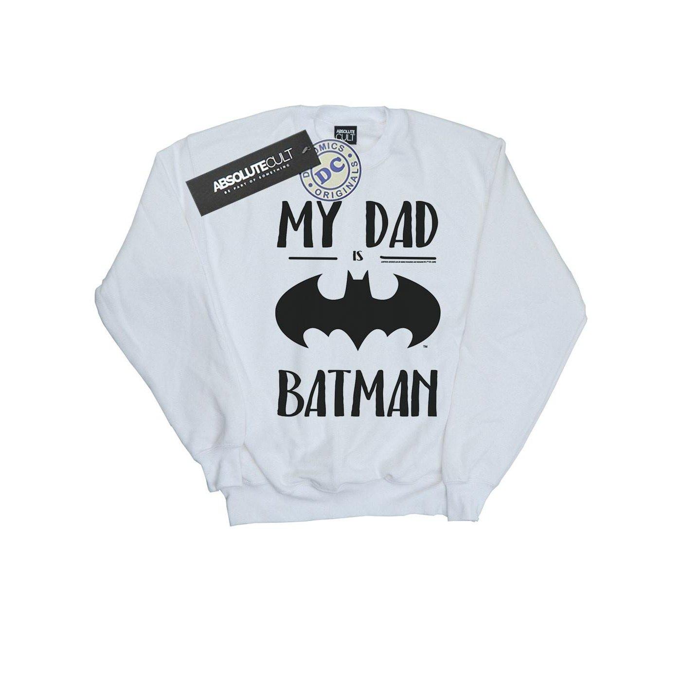 Batman My Dad Is Batman Sweatshirt Jungen Weiss 128 von DC COMICS