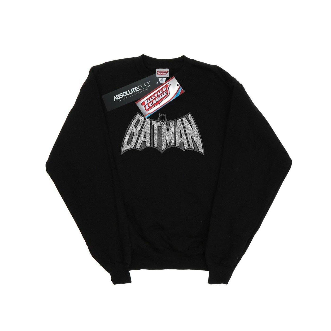 Batman Retro Crackle Logo Sweatshirt Damen Schwarz L von DC COMICS
