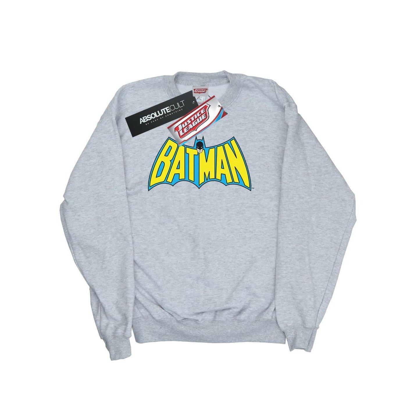 Batman Retro Logo Sweatshirt Mädchen Grau 152-158 von DC COMICS