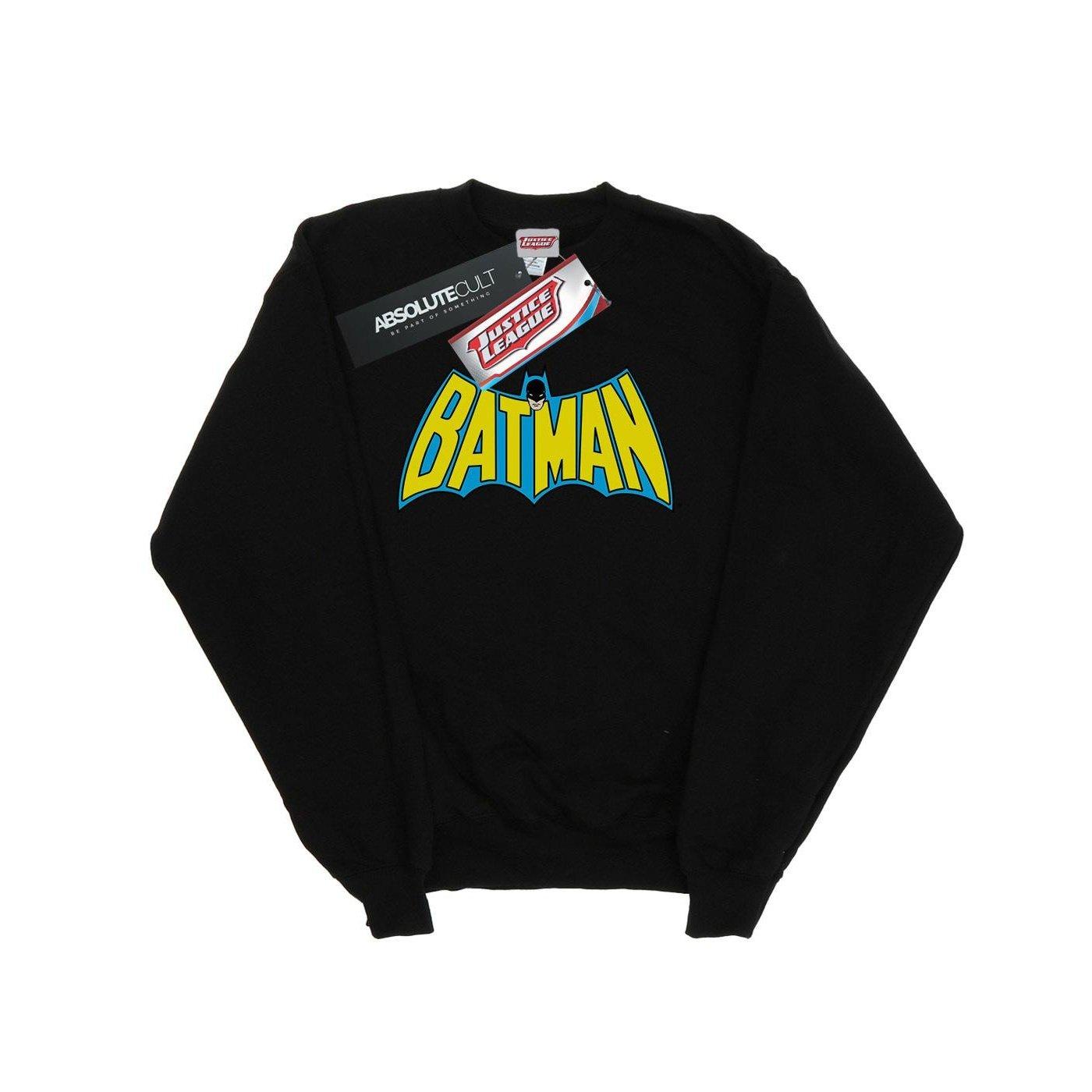 Batman Retro Logo Sweatshirt Mädchen Schwarz 128 von DC COMICS