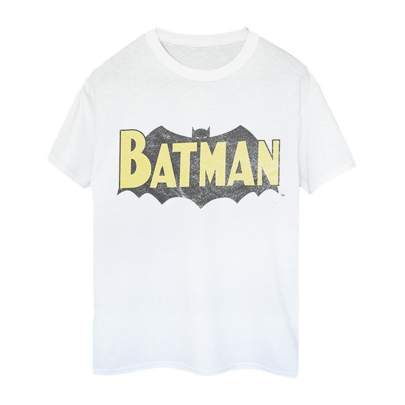 Batman Retro Shield Fade Distress Tshirt Damen Weiss 3XL von DC COMICS
