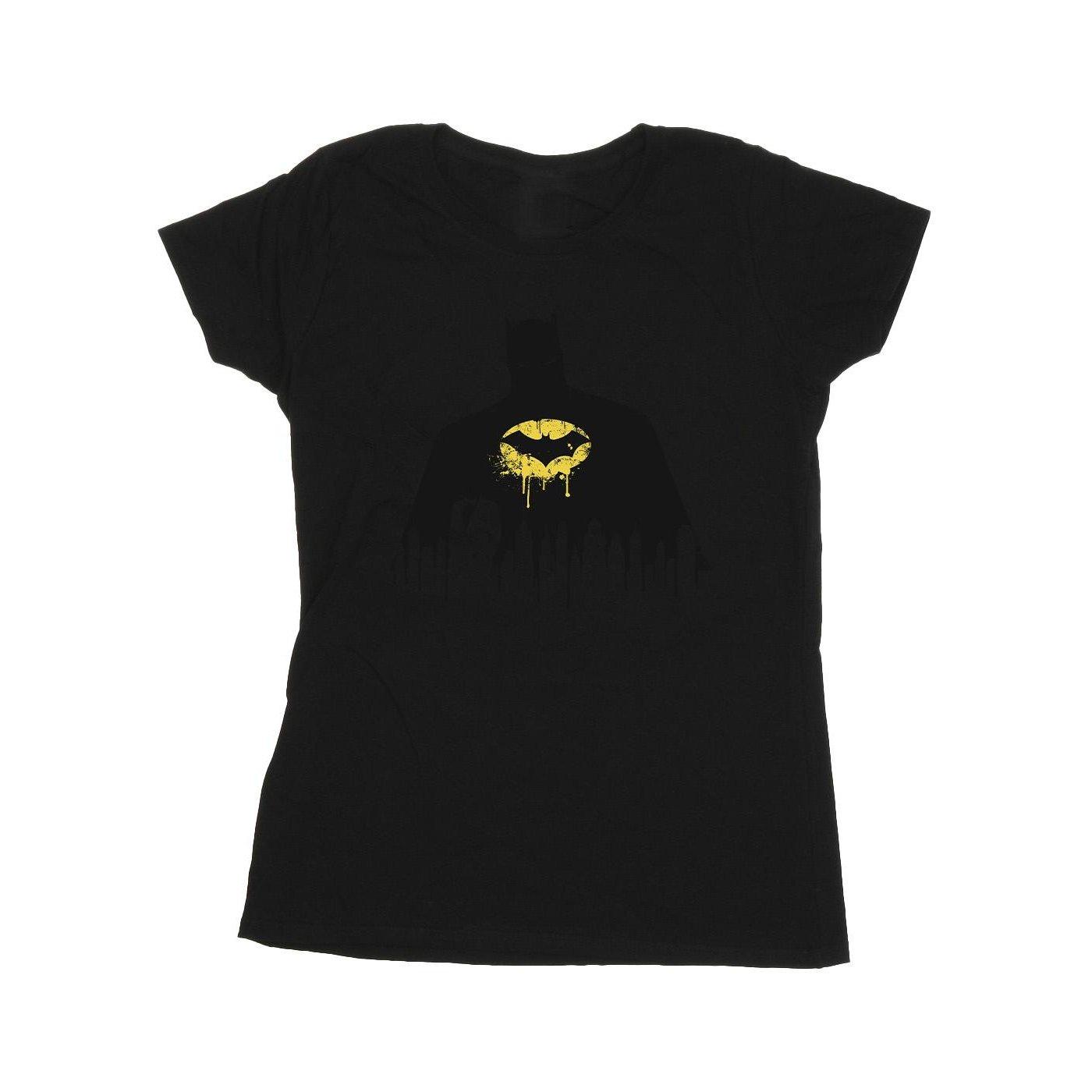 Batman Shadow Paint Tshirt Damen Schwarz L von DC COMICS