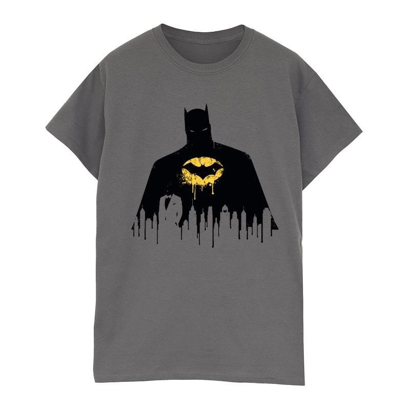Batman Shadow Paint Tshirt Herren Charcoal Black L von DC COMICS