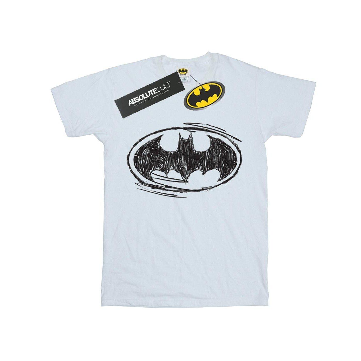 Batman Sketch Logo Tshirt Damen Weiss 3XL von DC COMICS