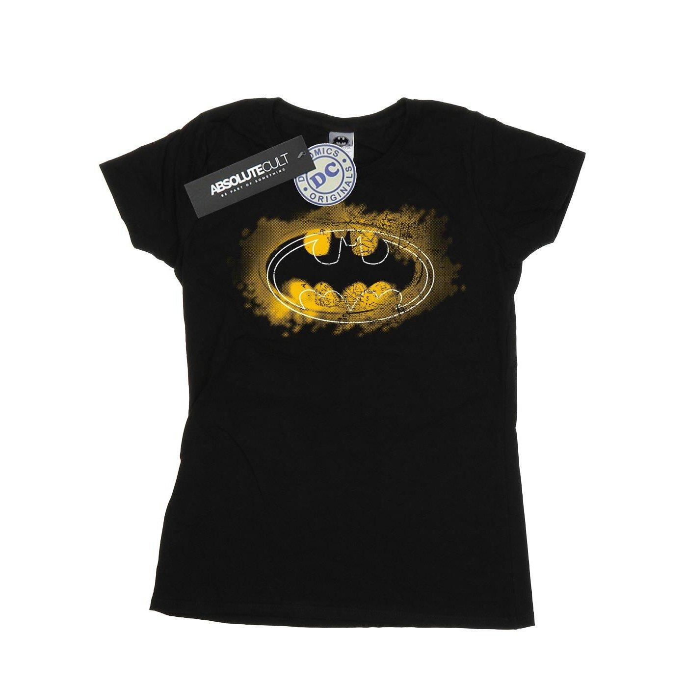 Batman Spray Logo Tshirt Damen Schwarz M von DC COMICS