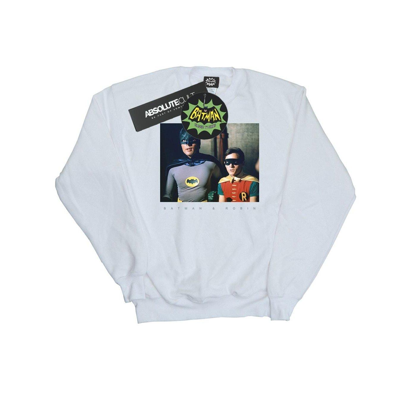 Batman Tv Series Dynamic Duo Photograph Sweatshirt Mädchen Weiss 128 von DC COMICS