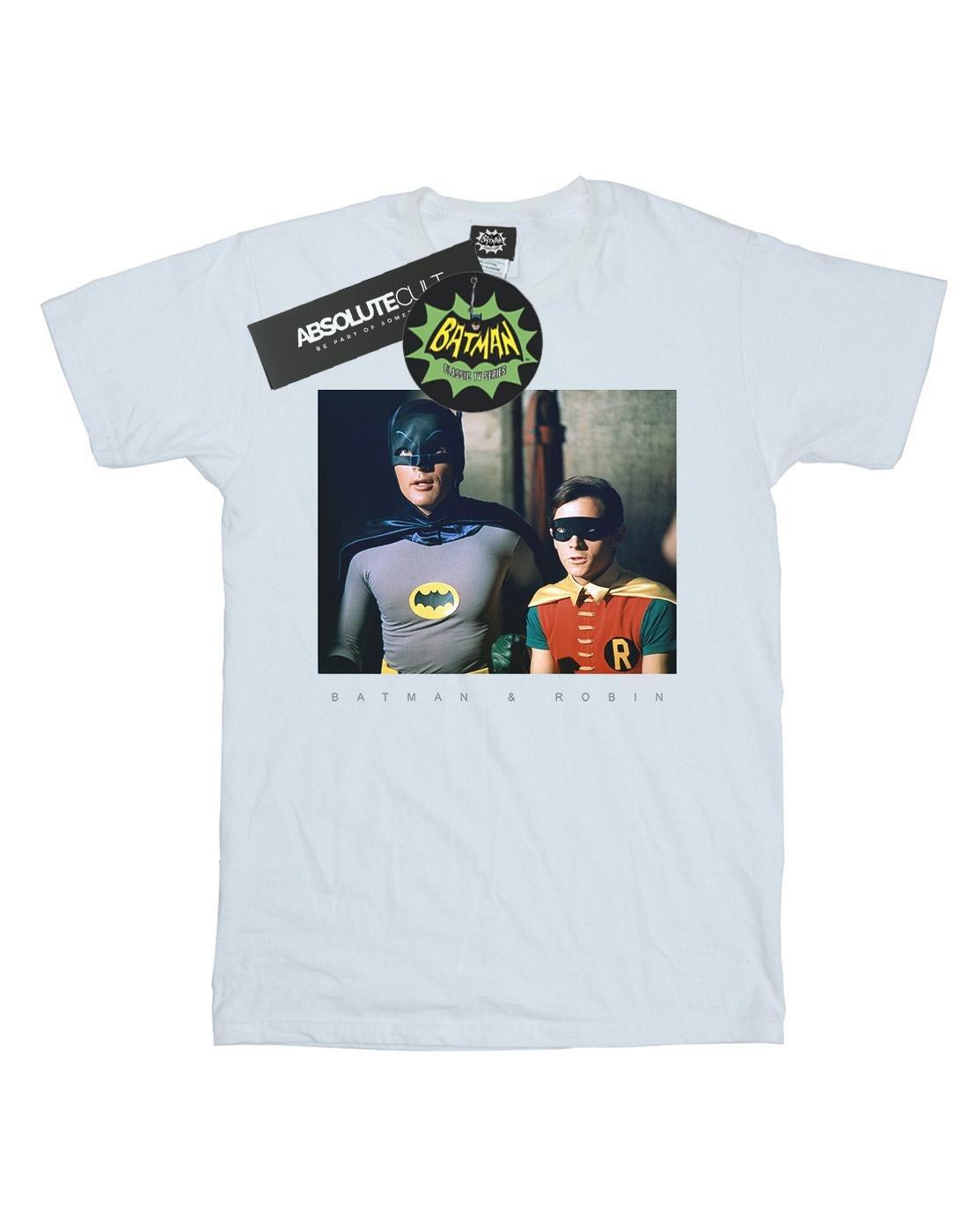 Batman Tv Series Dynamic Duo Photograph Tshirt Damen Weiss S von DC COMICS