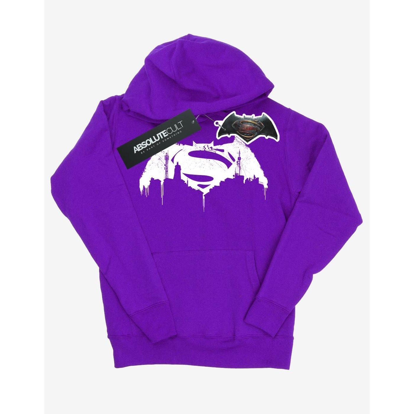 Batman V Superman Beaten Logo Kapuzenpullover Damen Lila XS von DC COMICS