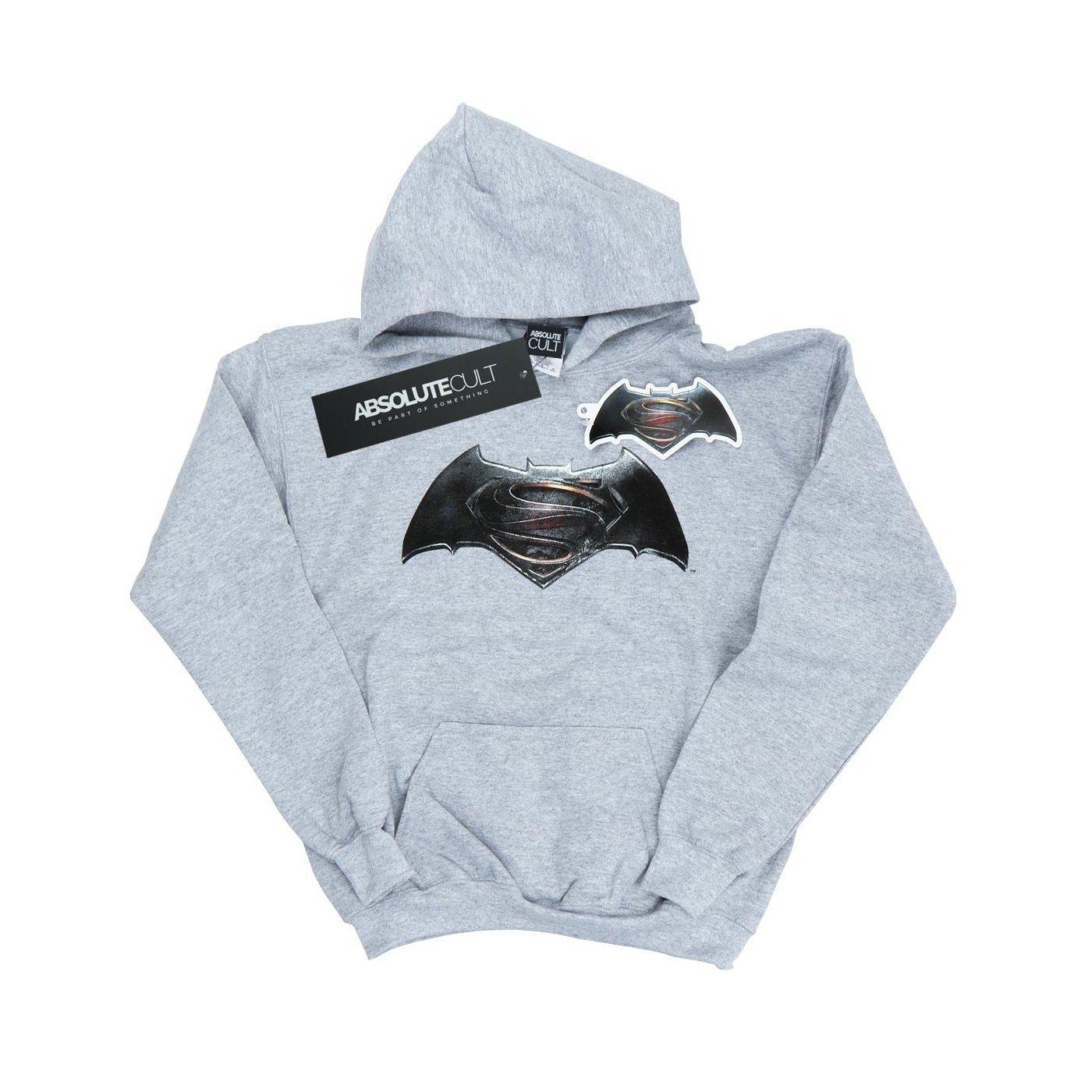 Batman V Superman Logo Kapuzenpullover Damen Grau L von DC COMICS