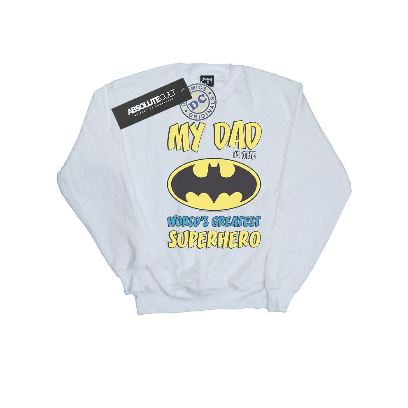 Batman World's Greatest Superhero Sweatshirt Jungen Weiss 104 von DC COMICS