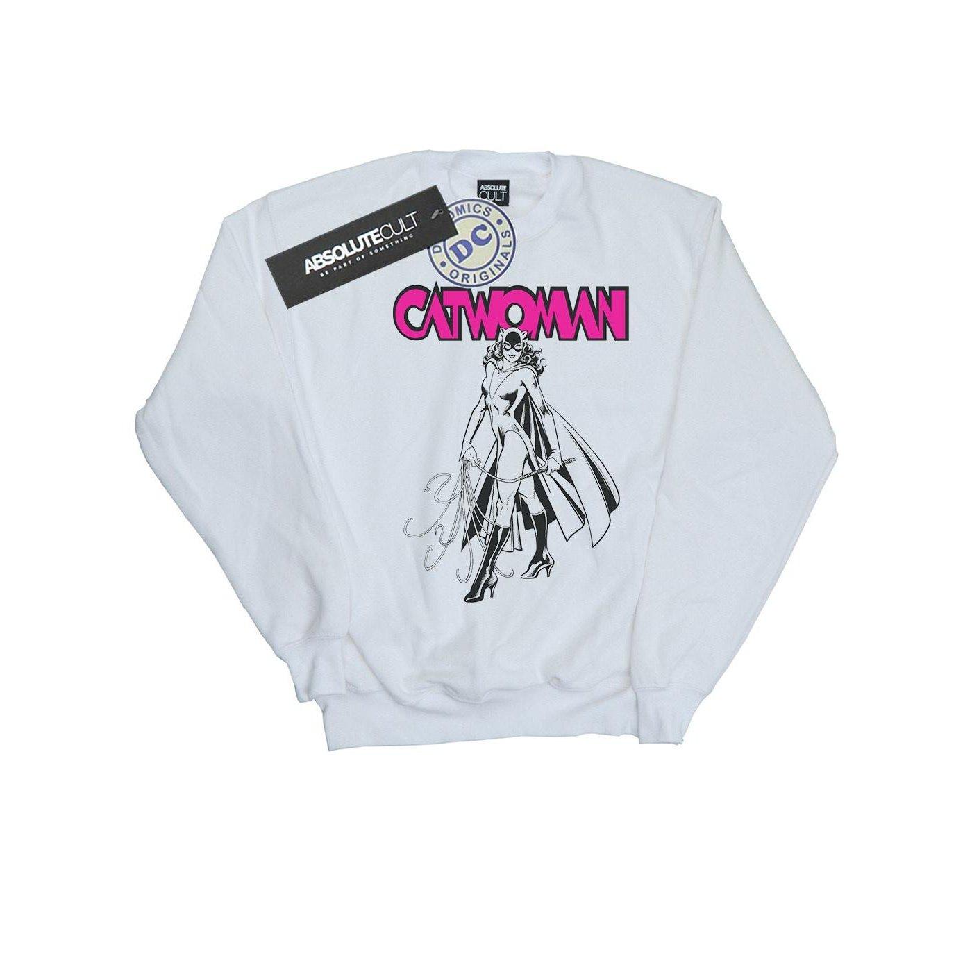 Catwoman Whip Sweatshirt Jungen Weiss 152-158 von DC COMICS