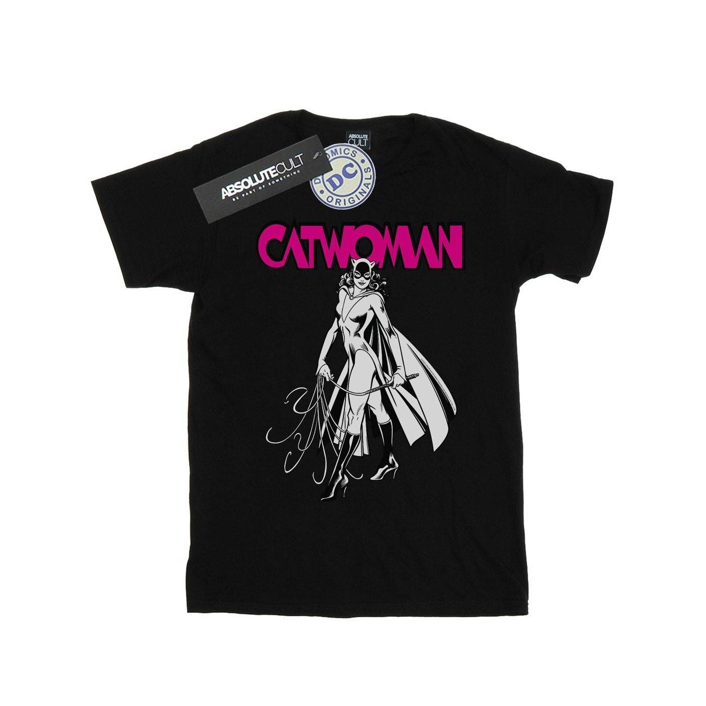 Catwoman Whip Tshirt Mädchen Schwarz 152-158 von DC COMICS