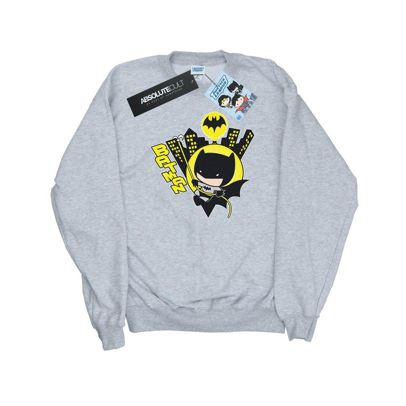 Chibi Batman Swinging Sweatshirt Herren Grau XL von DC COMICS