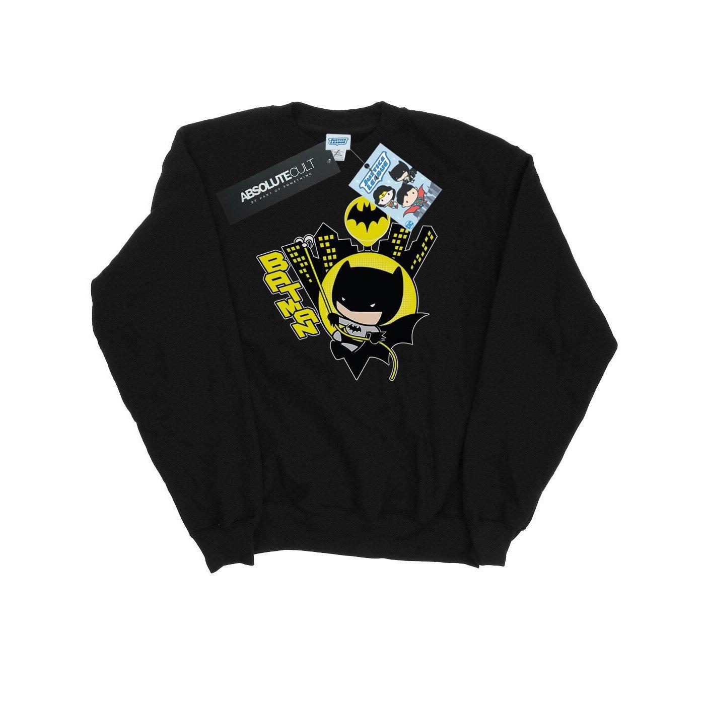Chibi Batman Swinging Sweatshirt Herren Schwarz XL von DC COMICS