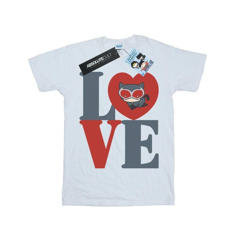 Chibi Catwoman Love Tshirt Jungen Weiss 140/146 von DC COMICS