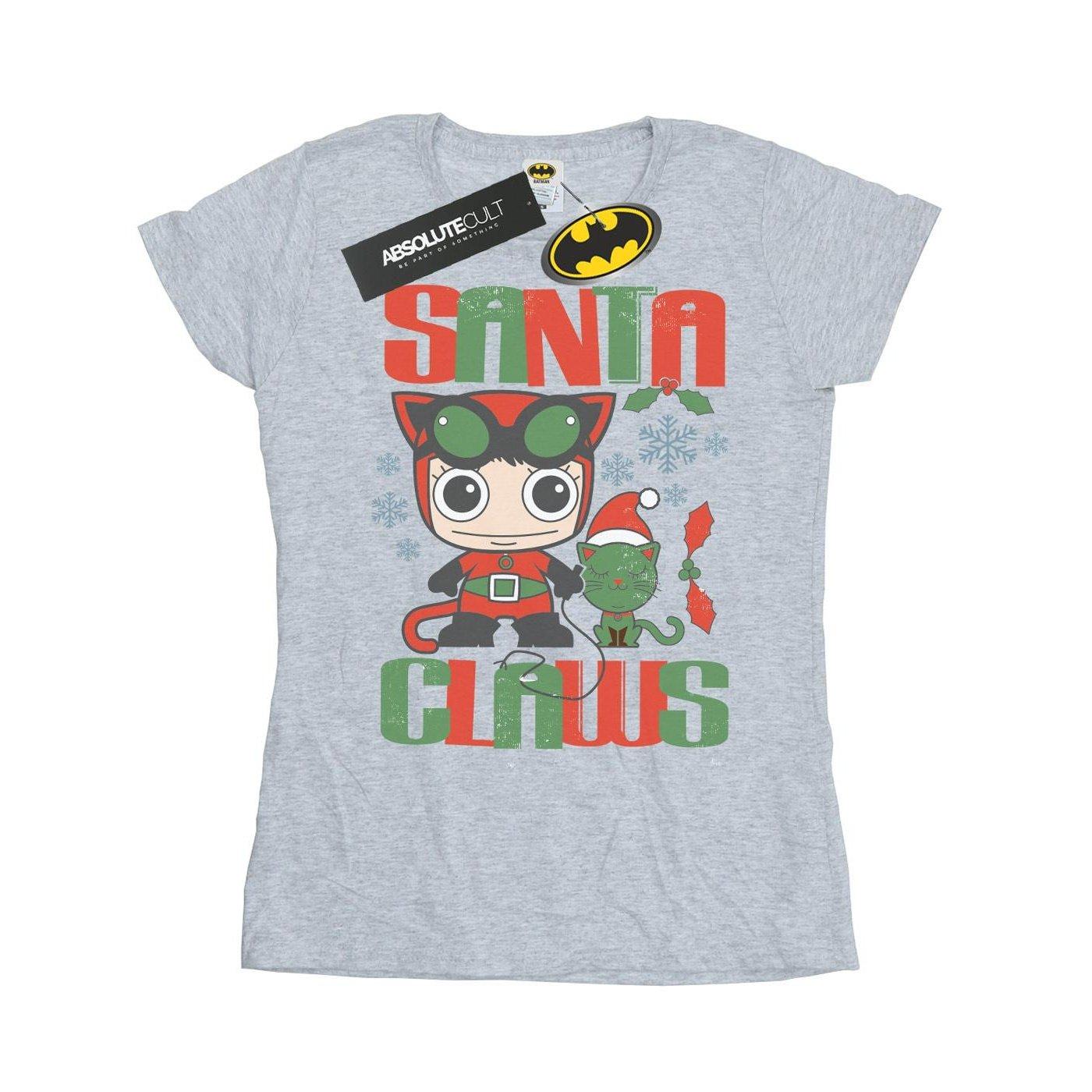 Chibi Catwoman Santa Claws Tshirt Damen Grau L von DC COMICS