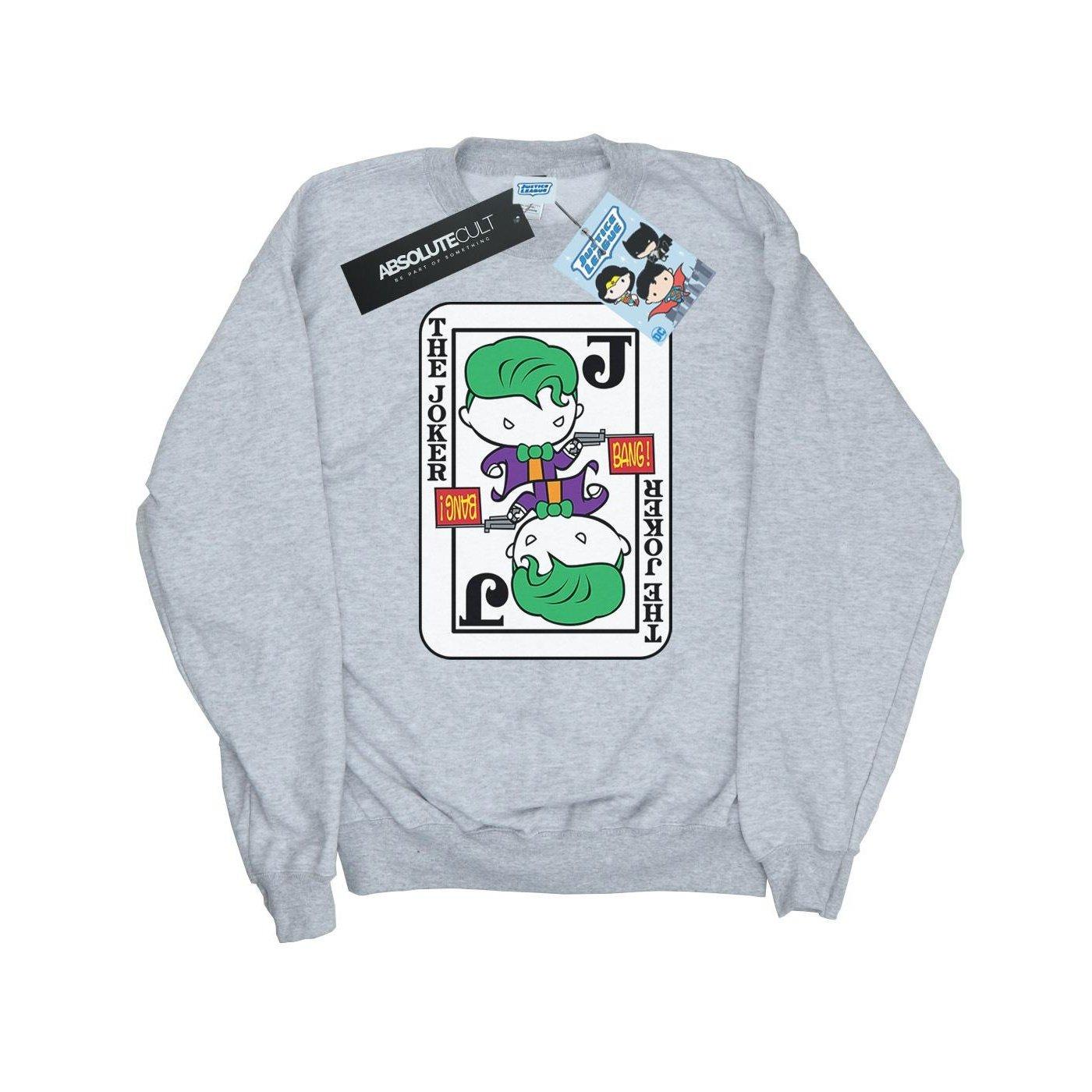 Chibi Joker Playing Card Sweatshirt Herren Grau L von DC COMICS