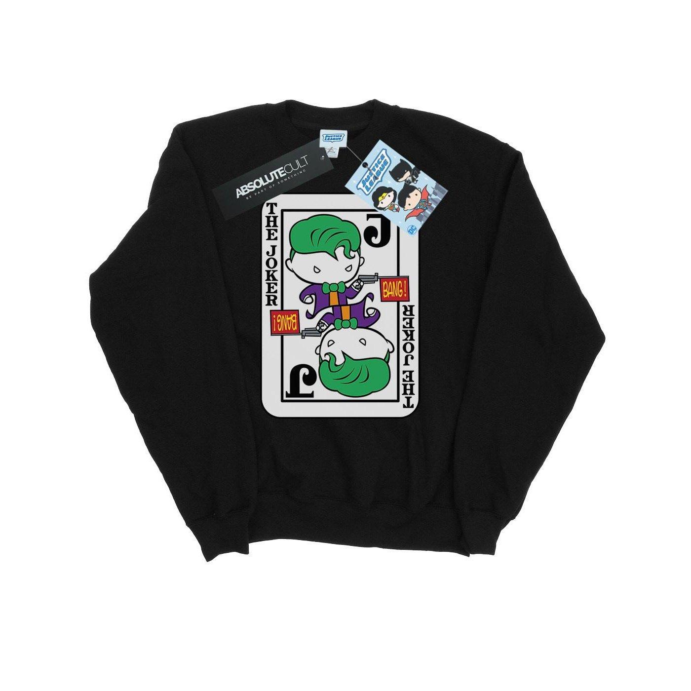 Chibi Joker Playing Card Sweatshirt Herren Schwarz S von DC COMICS