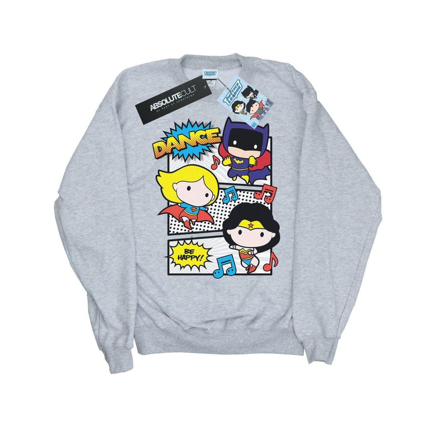 Chibi Super Friends Dance Sweatshirt Jungen Grau 140/146 von DC COMICS