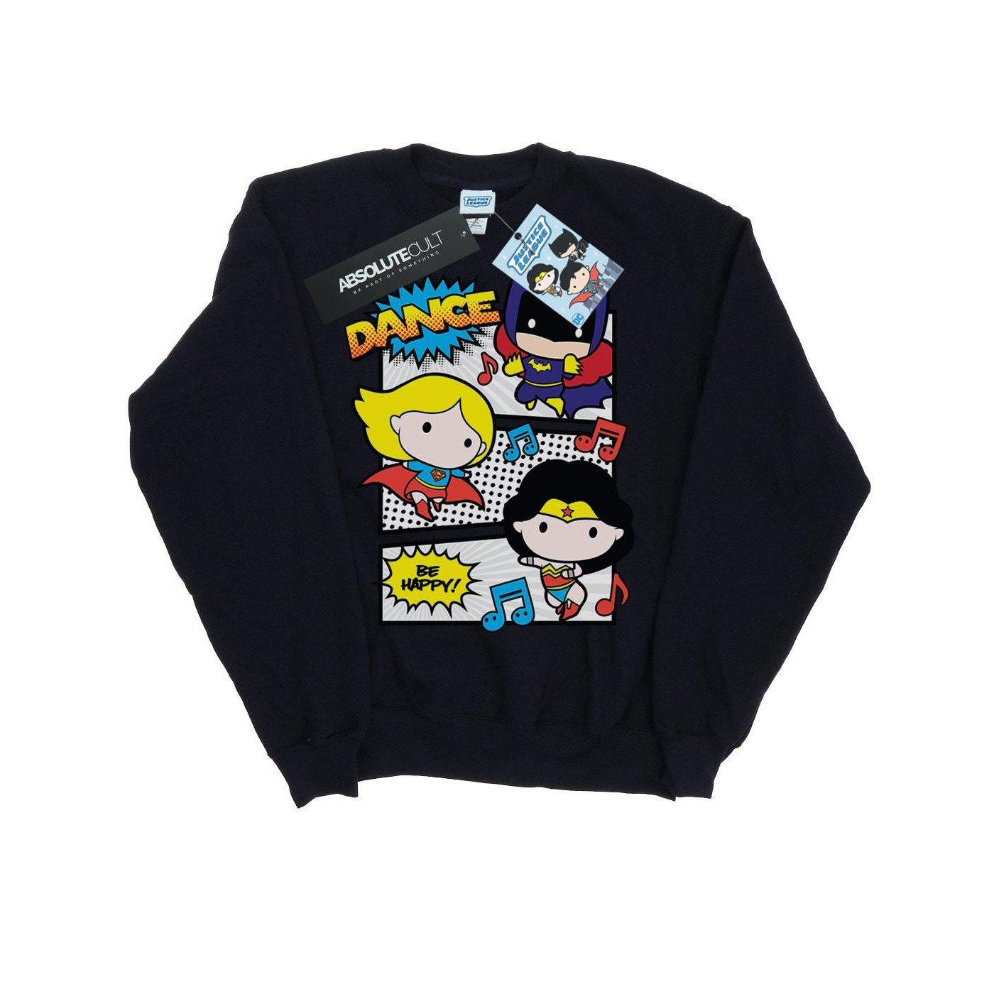 Chibi Super Friends Dance Sweatshirt Jungen Marine 128 von DC COMICS