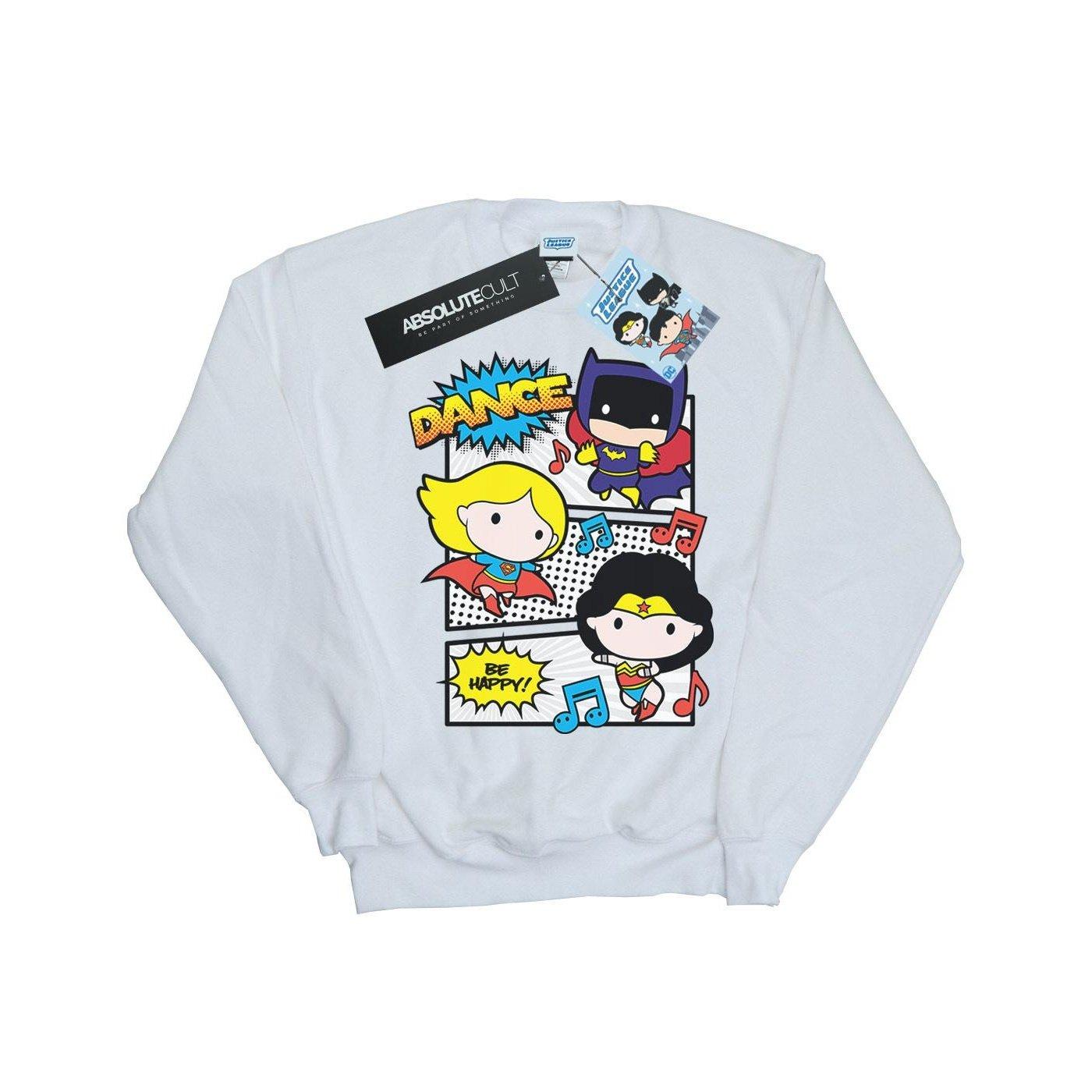 Chibi Super Friends Dance Sweatshirt Jungen Weiss 128 von DC COMICS