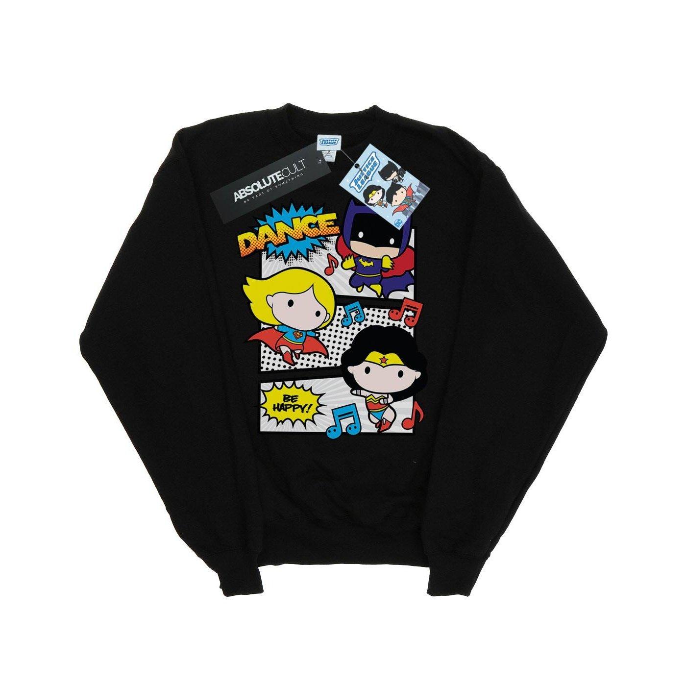 Chibi Super Friends Dance Sweatshirt Mädchen Schwarz 140/146 von DC COMICS