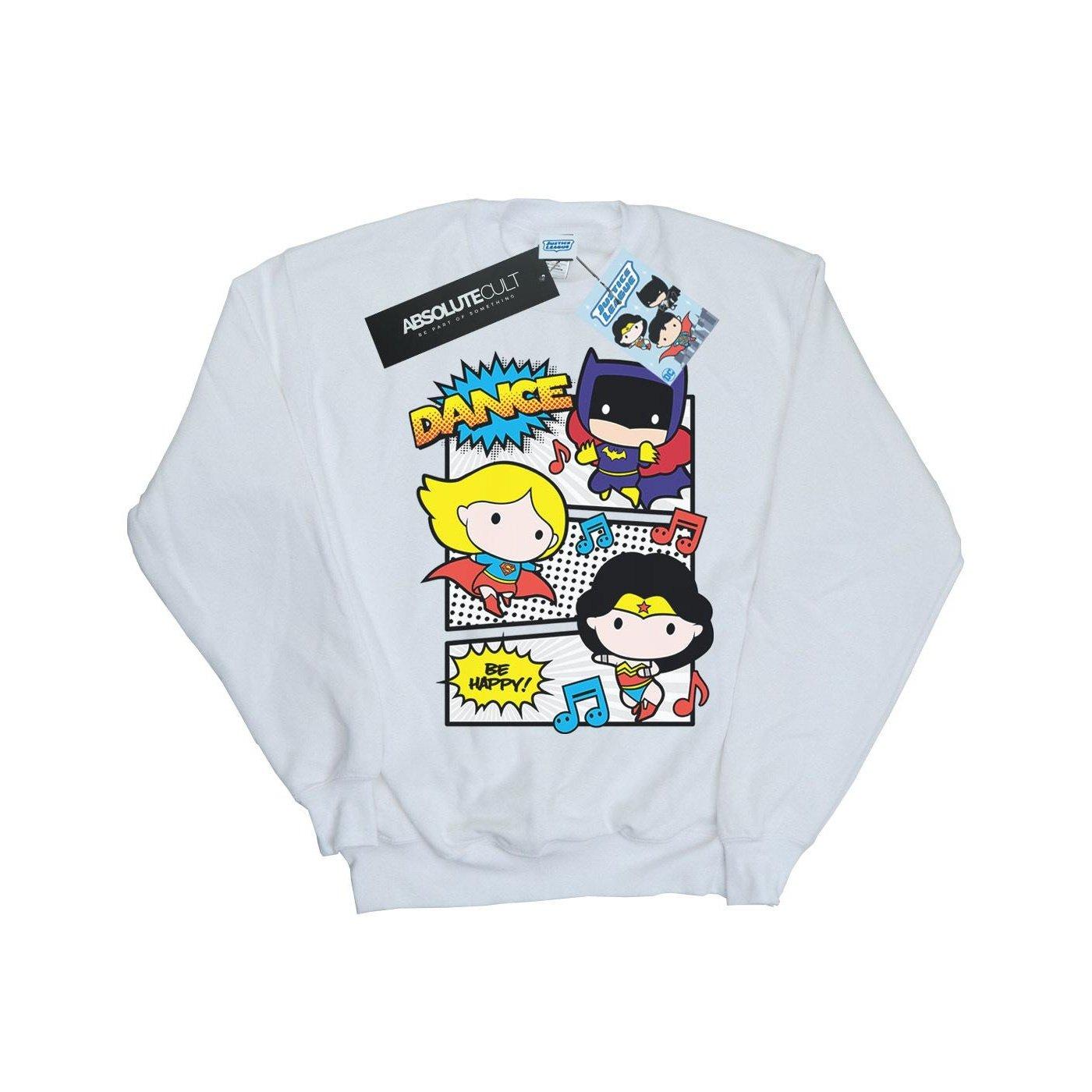 Chibi Super Friends Dance Sweatshirt Mädchen Weiss 140/146 von DC COMICS