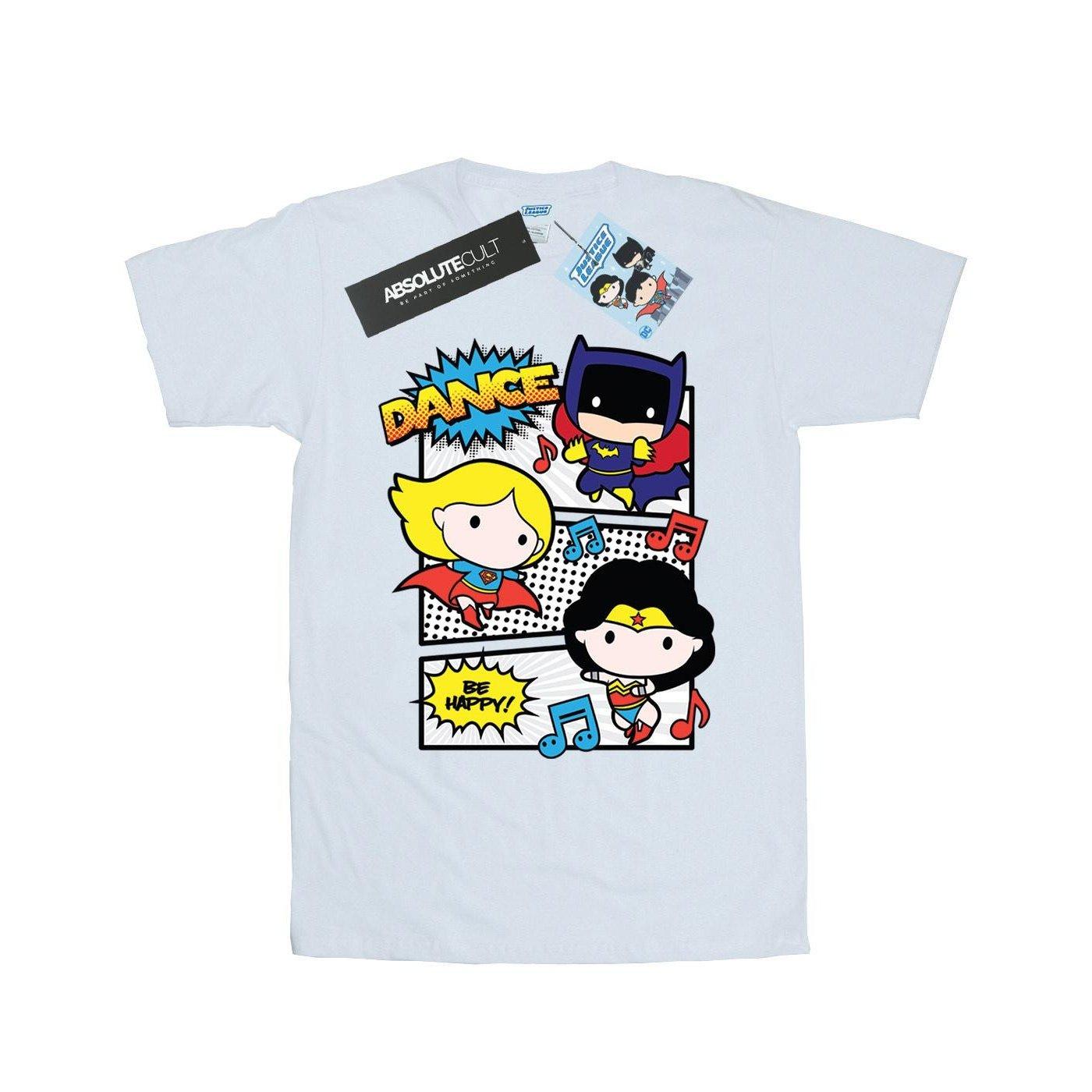 Chibi Super Friends Dance Tshirt Damen Weiss M von DC COMICS