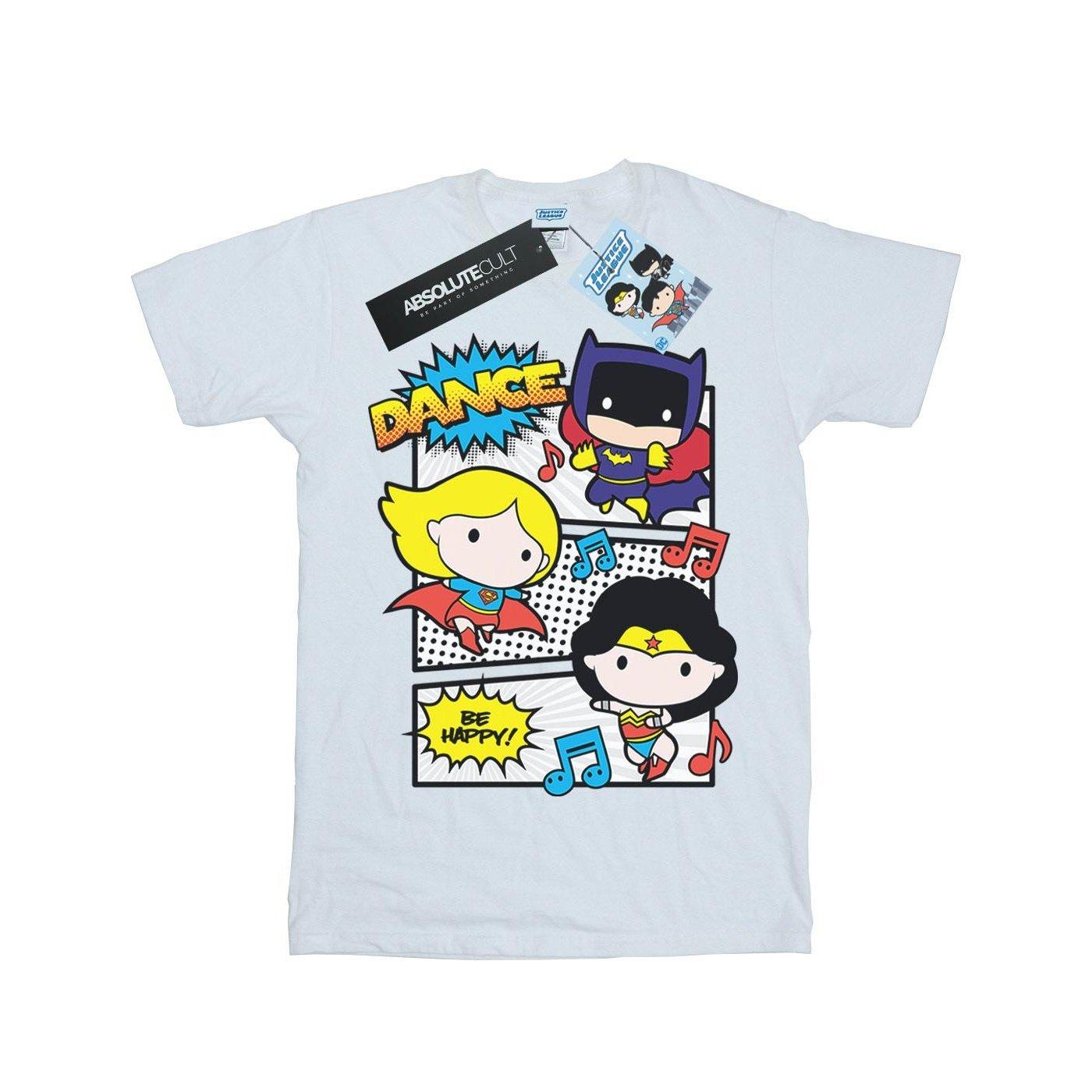Chibi Super Friends Dance Tshirt Jungen Weiss 128 von DC COMICS