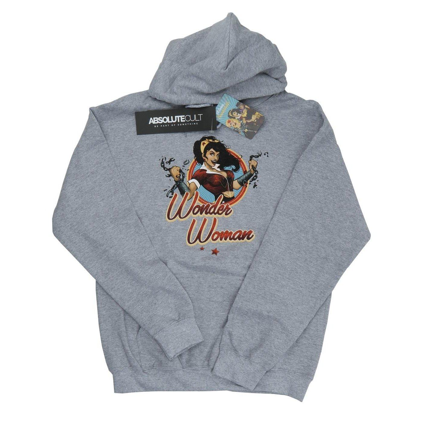 Dc Bombshells Wonder Woman Badge Kapuzenpullover Herren Grau XL von DC COMICS