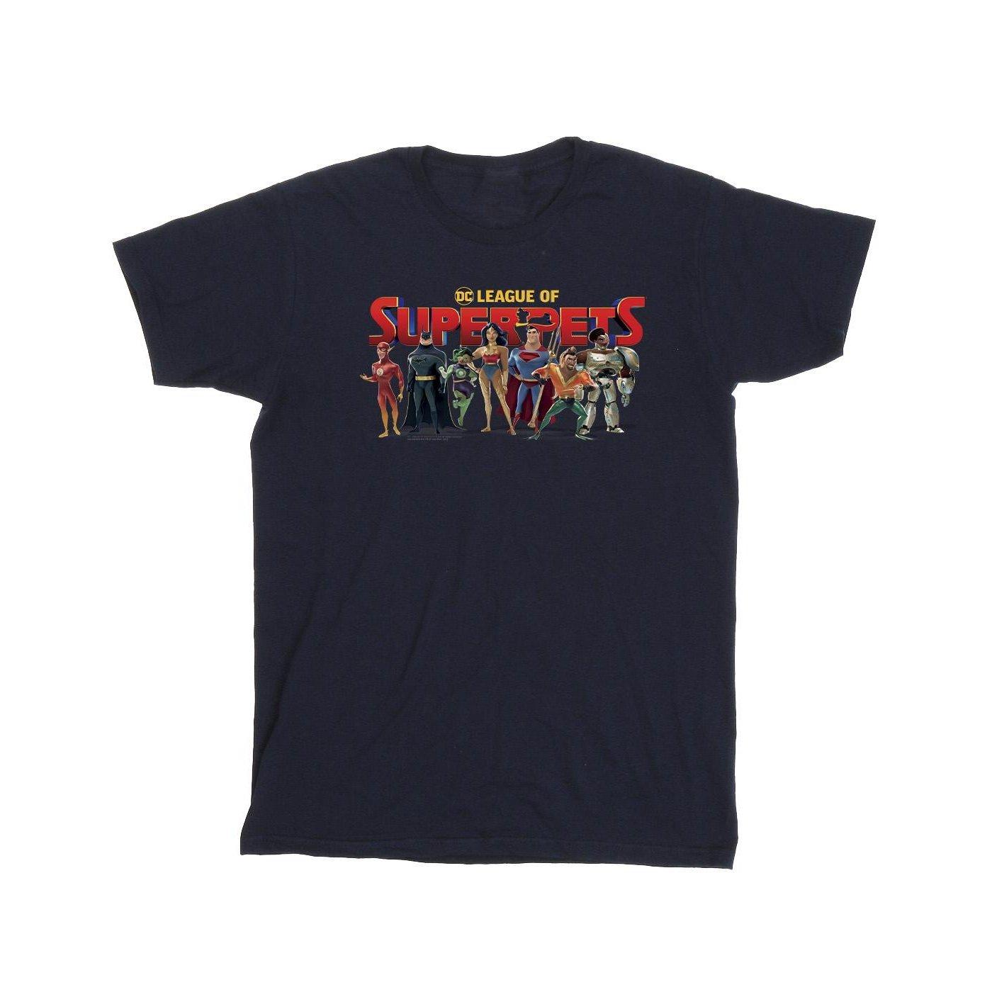 Dc League Of Superpets Group Logo Tshirt Jungen Marine 116 von DC COMICS