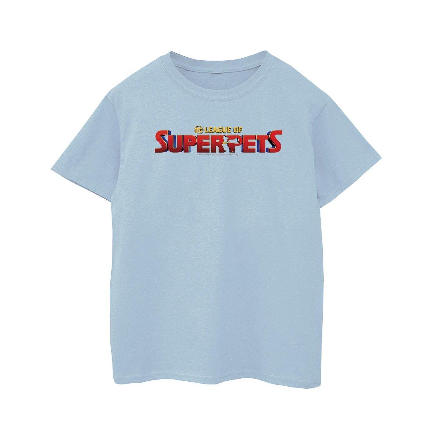 Dc League Of Superpets Movie Logo Tshirt Jungen Blau 116 von DC COMICS