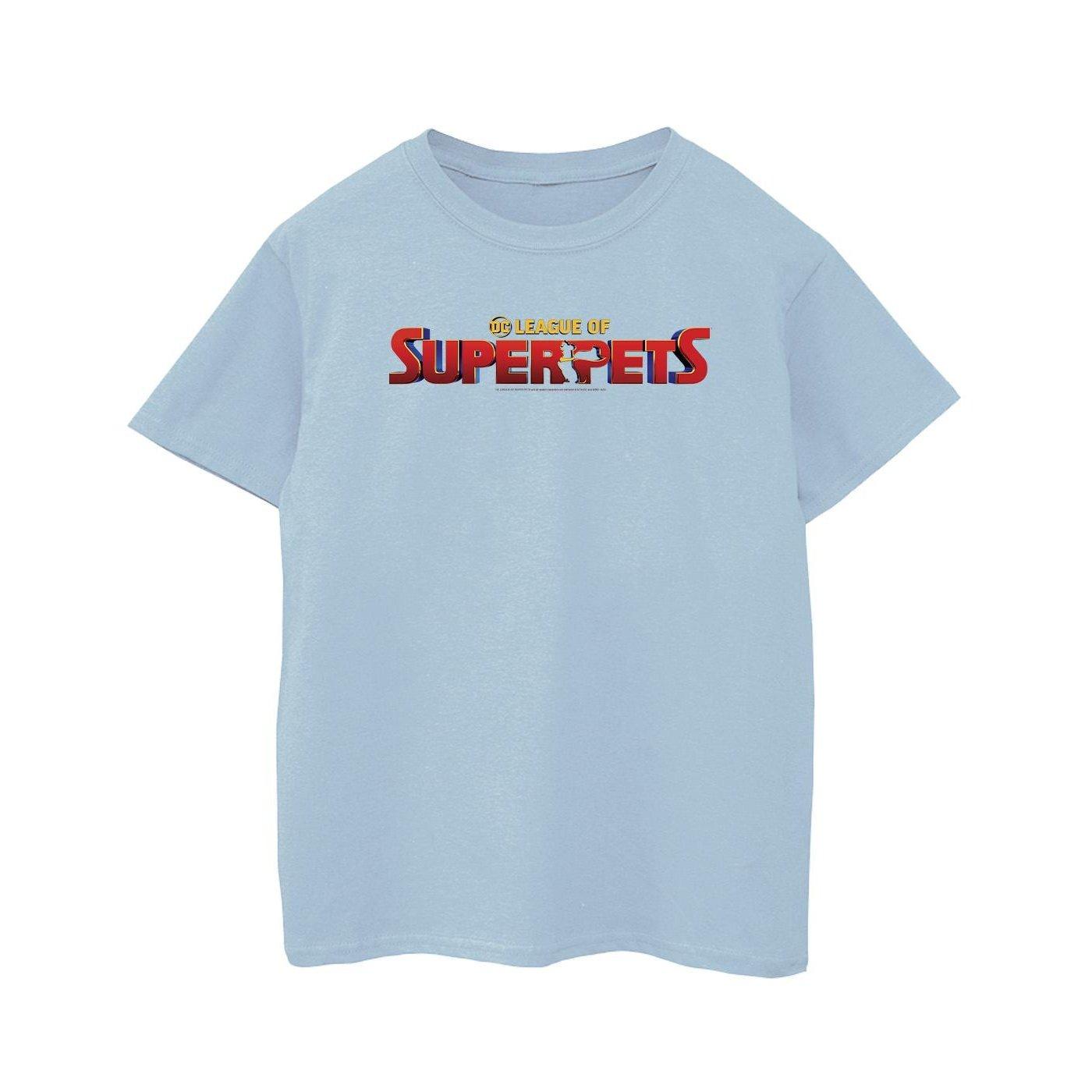 Dc League Of Superpets Movie Logo Tshirt Jungen Blau 140/146 von DC COMICS
