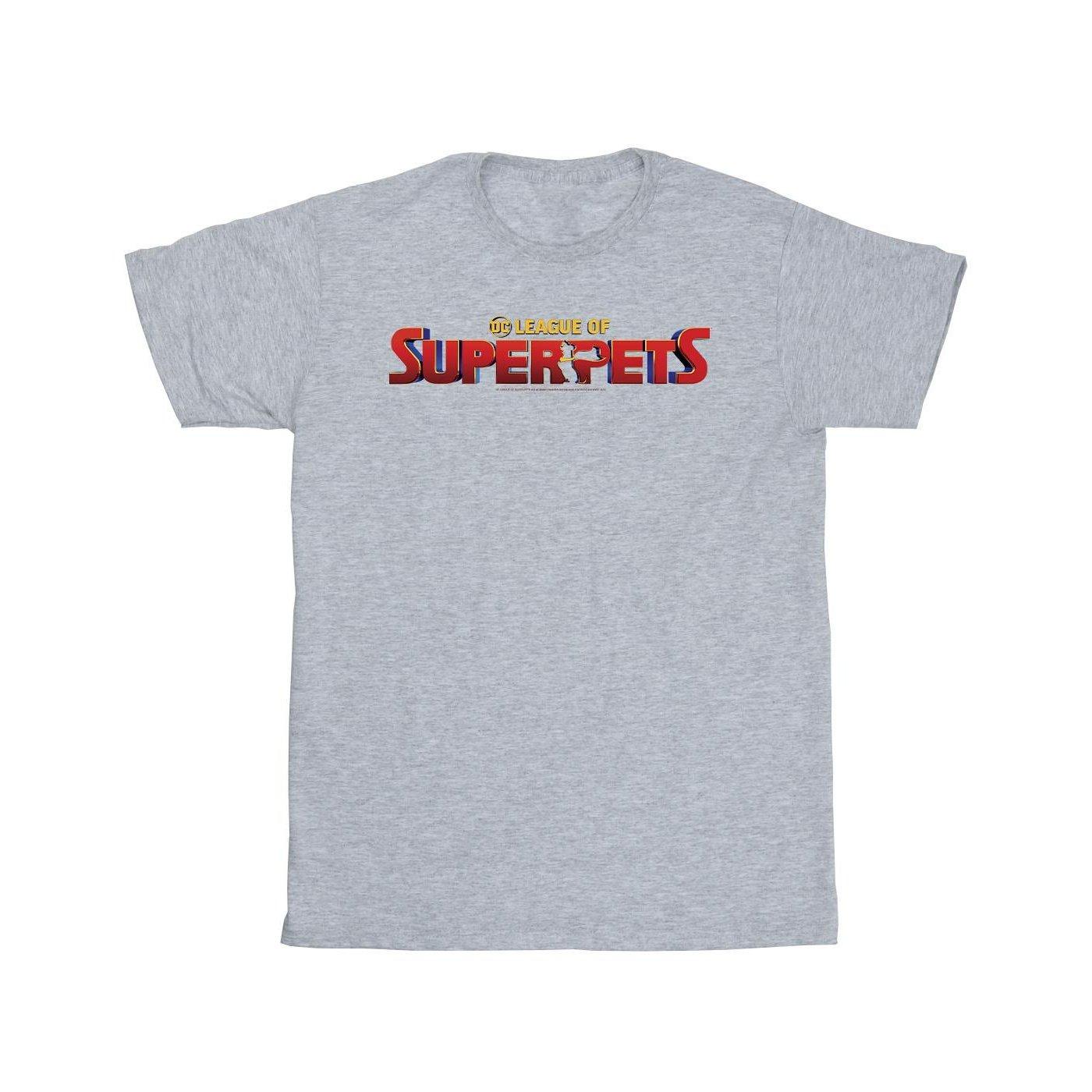 Dc League Of Superpets Movie Logo Tshirt Jungen Grau 116 von DC COMICS