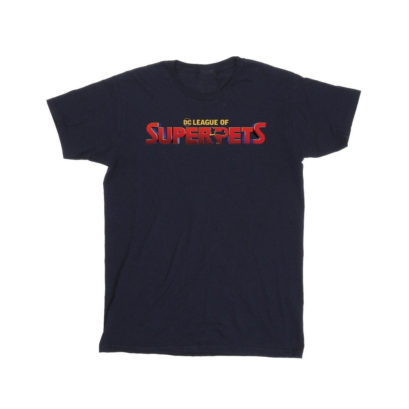 Dc League Of Superpets Movie Logo Tshirt Jungen Marine 116 von DC COMICS