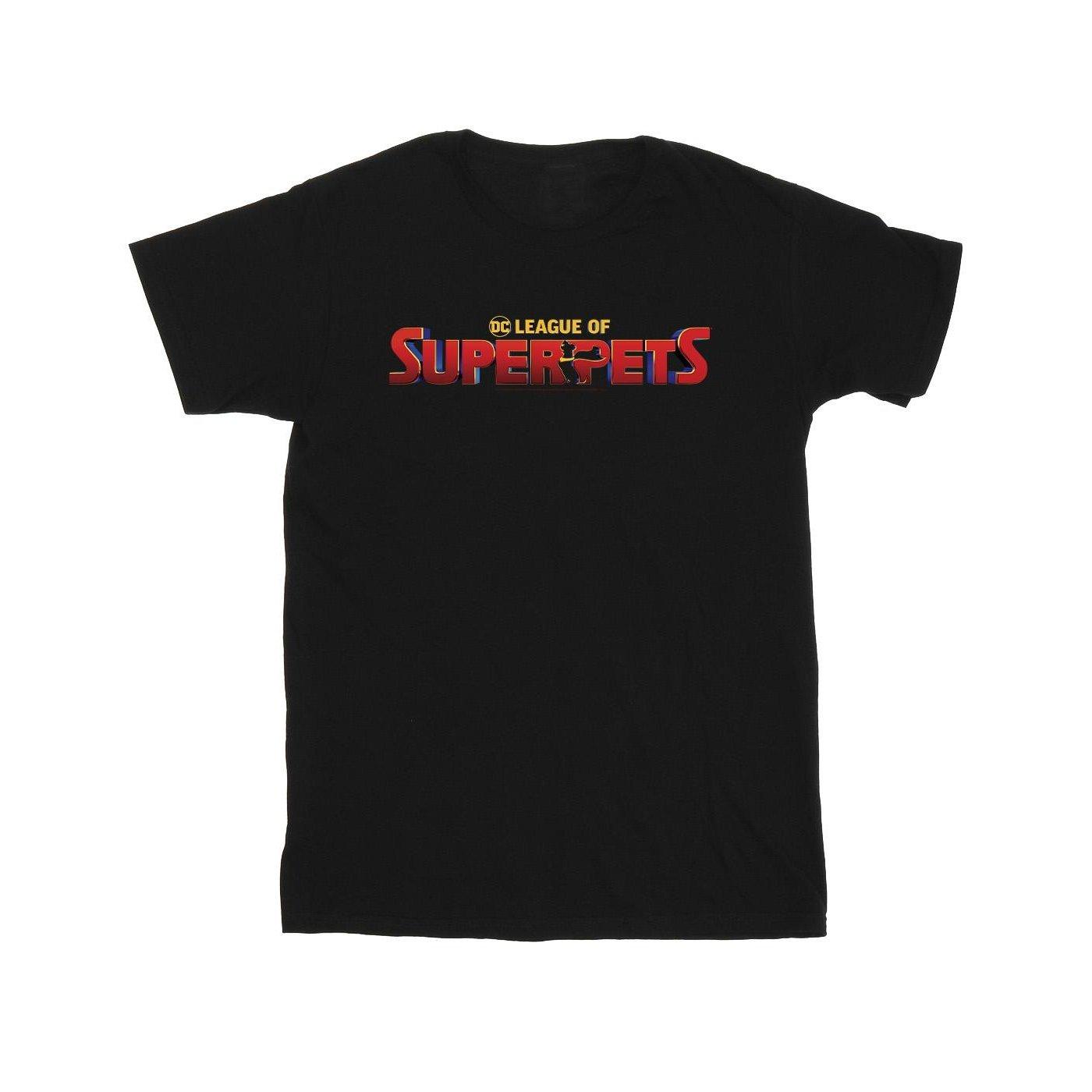Dc League Of Superpets Movie Logo Tshirt Jungen Schwarz 116 von DC COMICS
