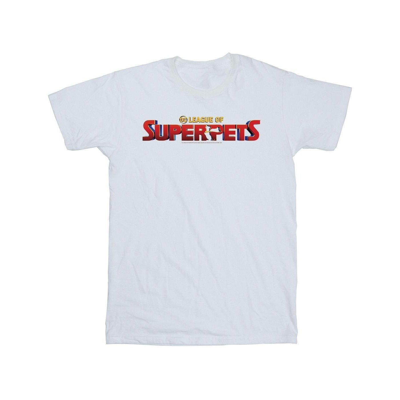 Dc League Of Superpets Movie Logo Tshirt Jungen Weiss 140/146 von DC COMICS