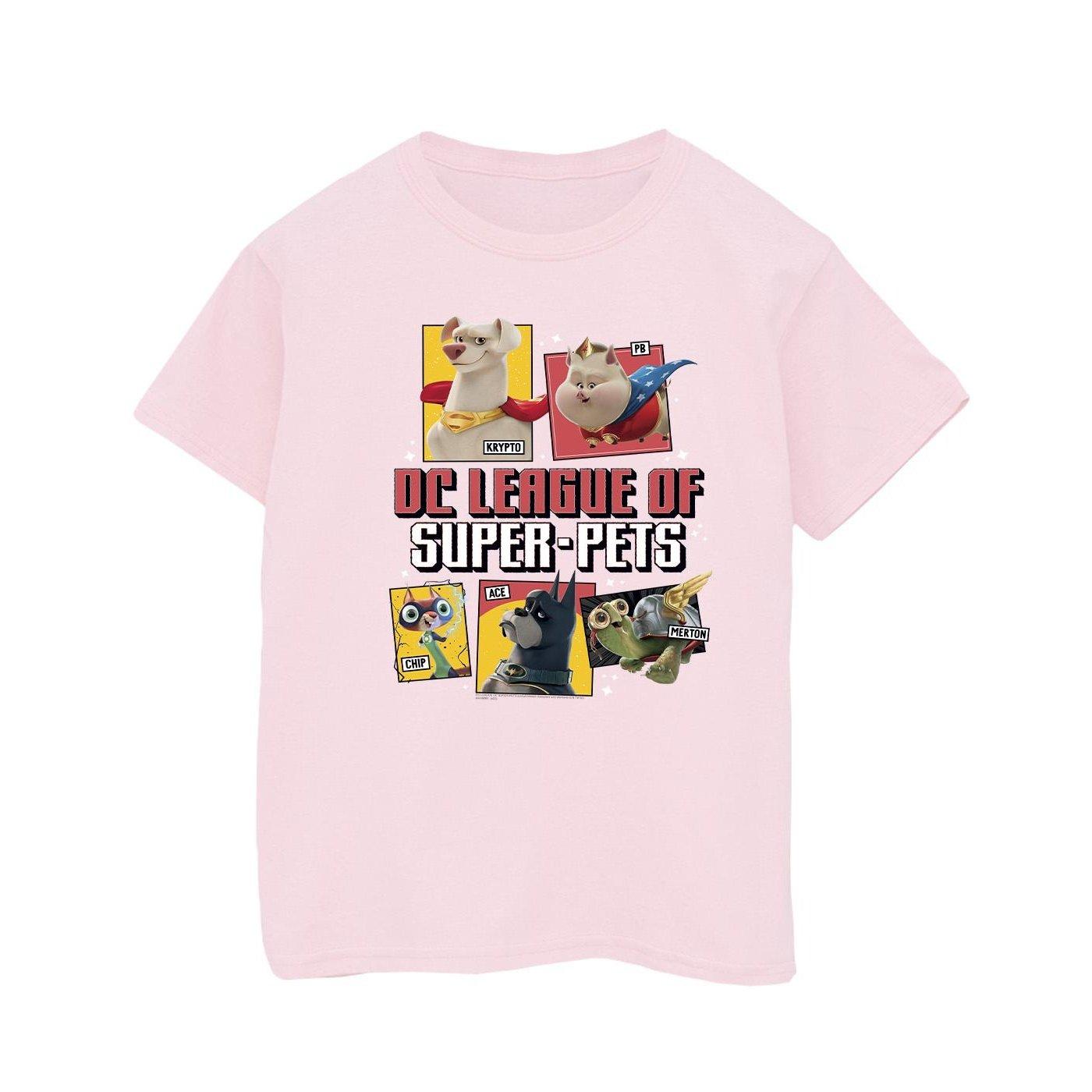 Dc League Of Superpets Profile Tshirt Jungen Pink 140/146 von DC COMICS