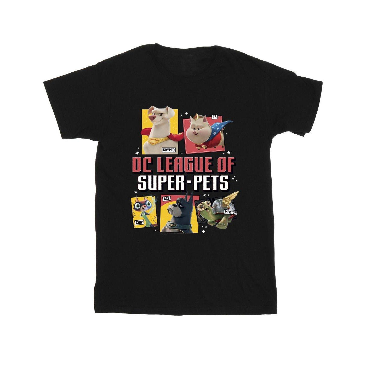 Dc League Of Superpets Profile Tshirt Jungen Schwarz 104 von DC COMICS