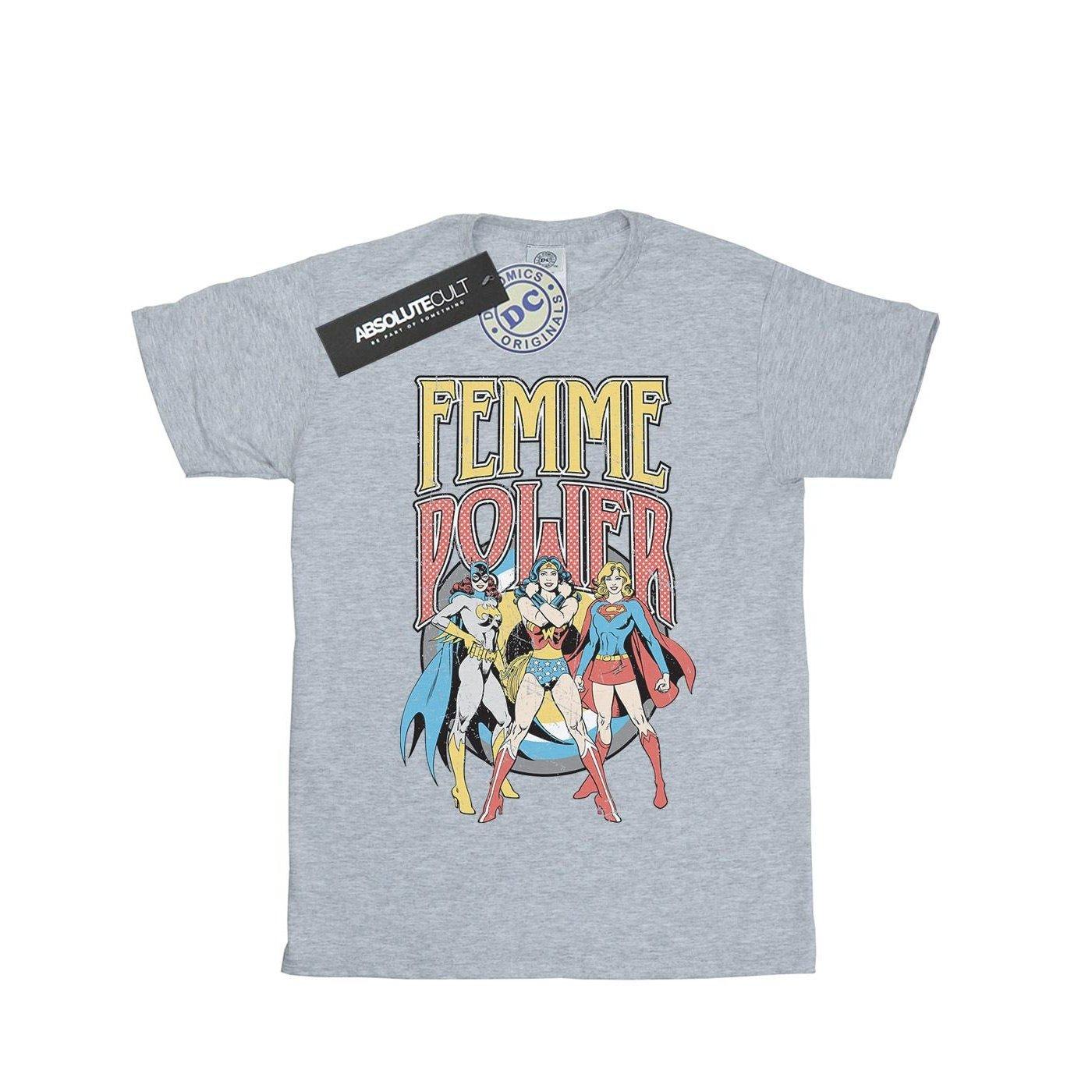 Femme Power Tshirt Mädchen Grau 104 von DC COMICS