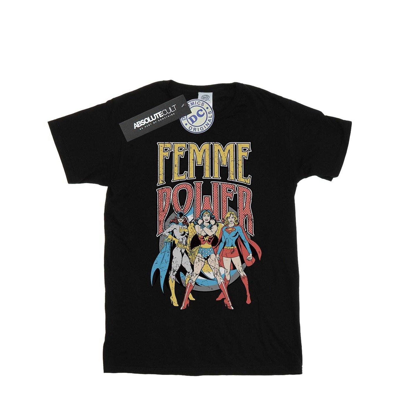 Femme Power Tshirt Mädchen Schwarz 116 von DC COMICS