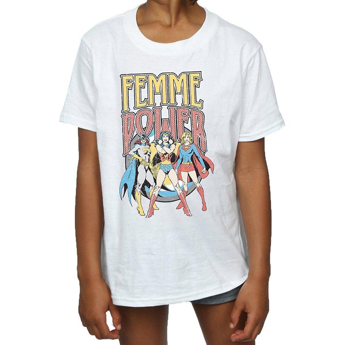 Femme Power Tshirt Mädchen Weiss 116 von DC COMICS
