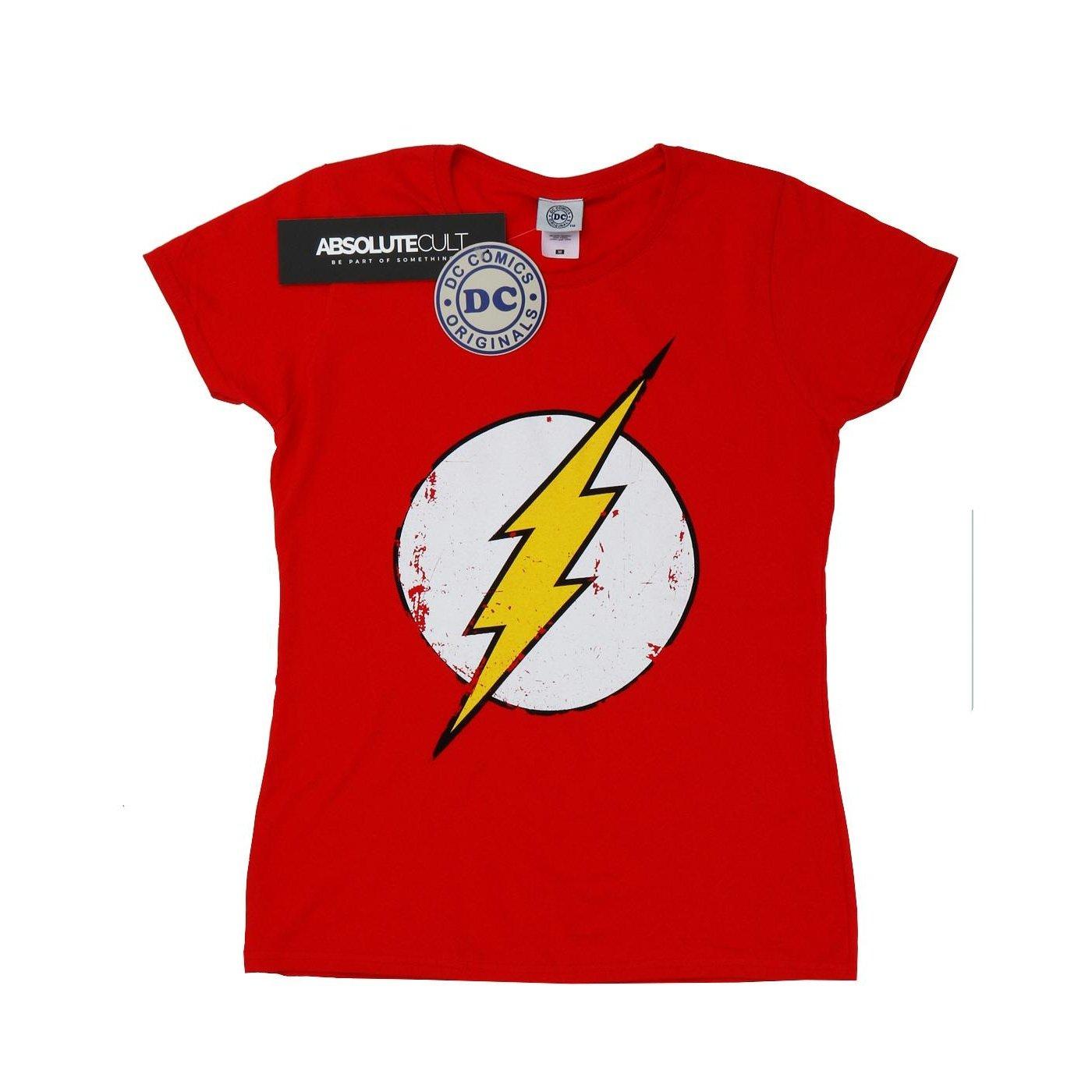 Flash Distressed Logo Tshirt Damen Rot Bunt XXL von DC COMICS