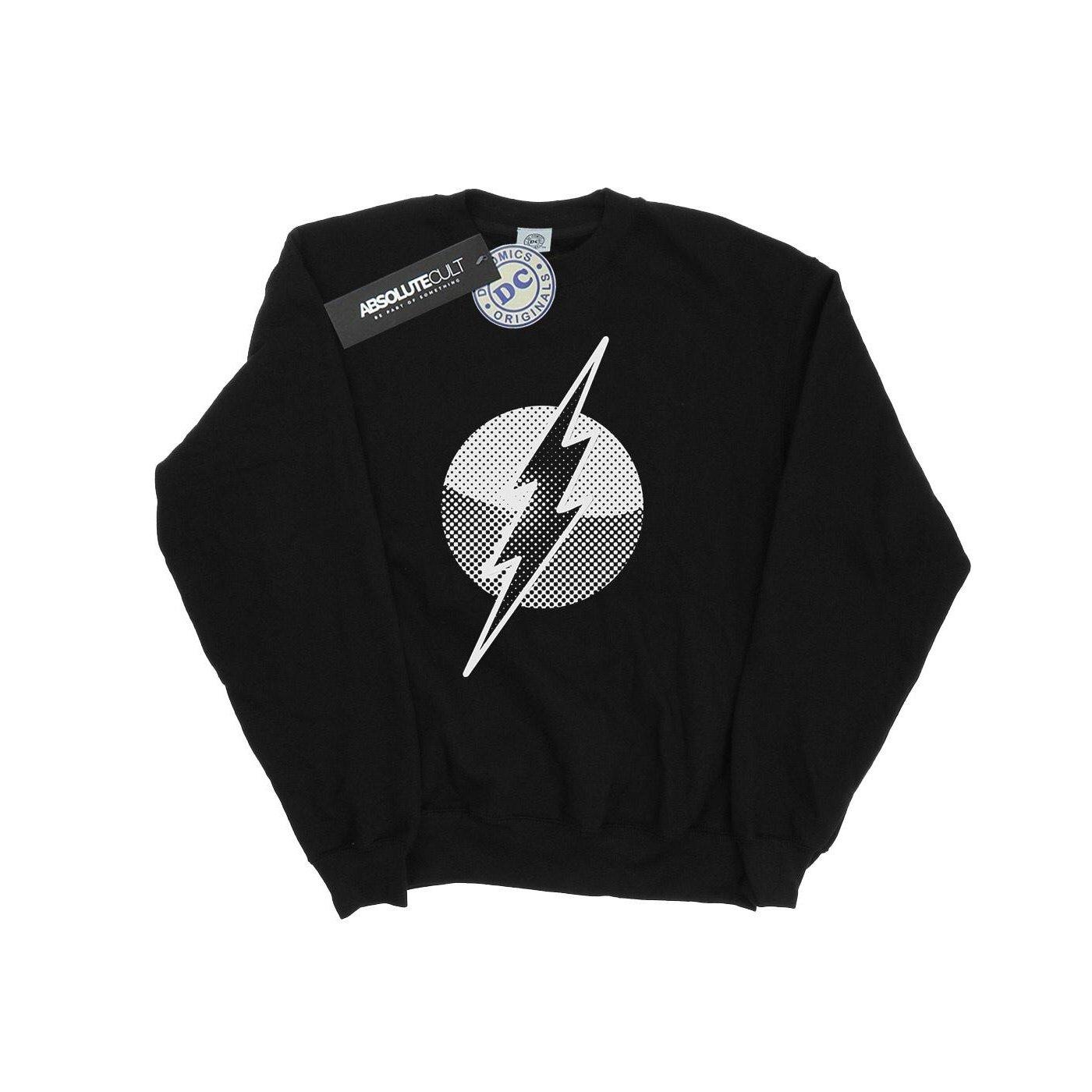 Flash Spot Logo Sweatshirt Mädchen Schwarz 116 von DC COMICS