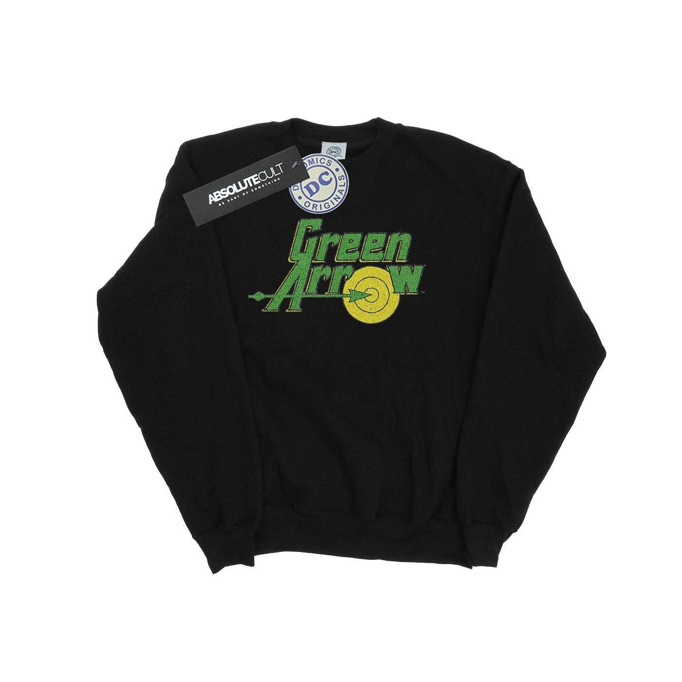 Green Arrow Crackle Logo Sweatshirt Mädchen Schwarz 128 von DC COMICS
