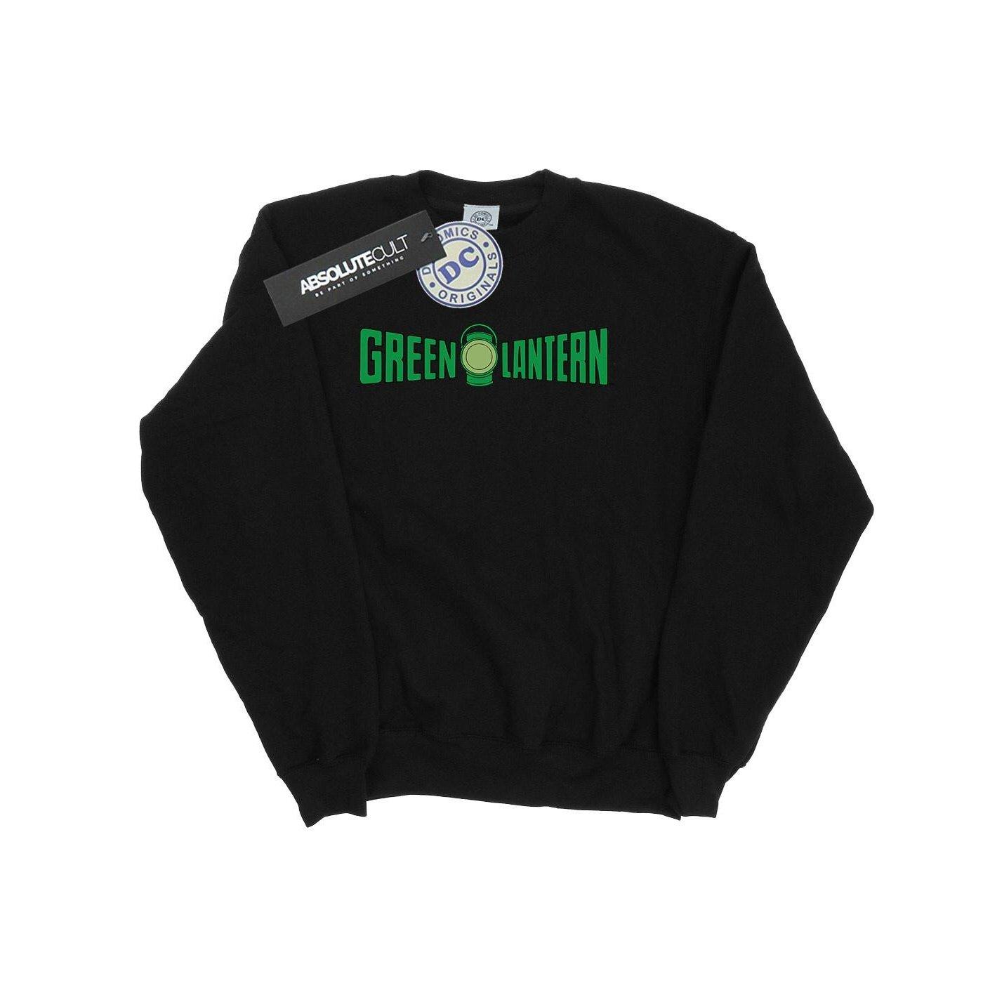 Green Lantern Text Logo Sweatshirt Mädchen Schwarz 128 von DC COMICS