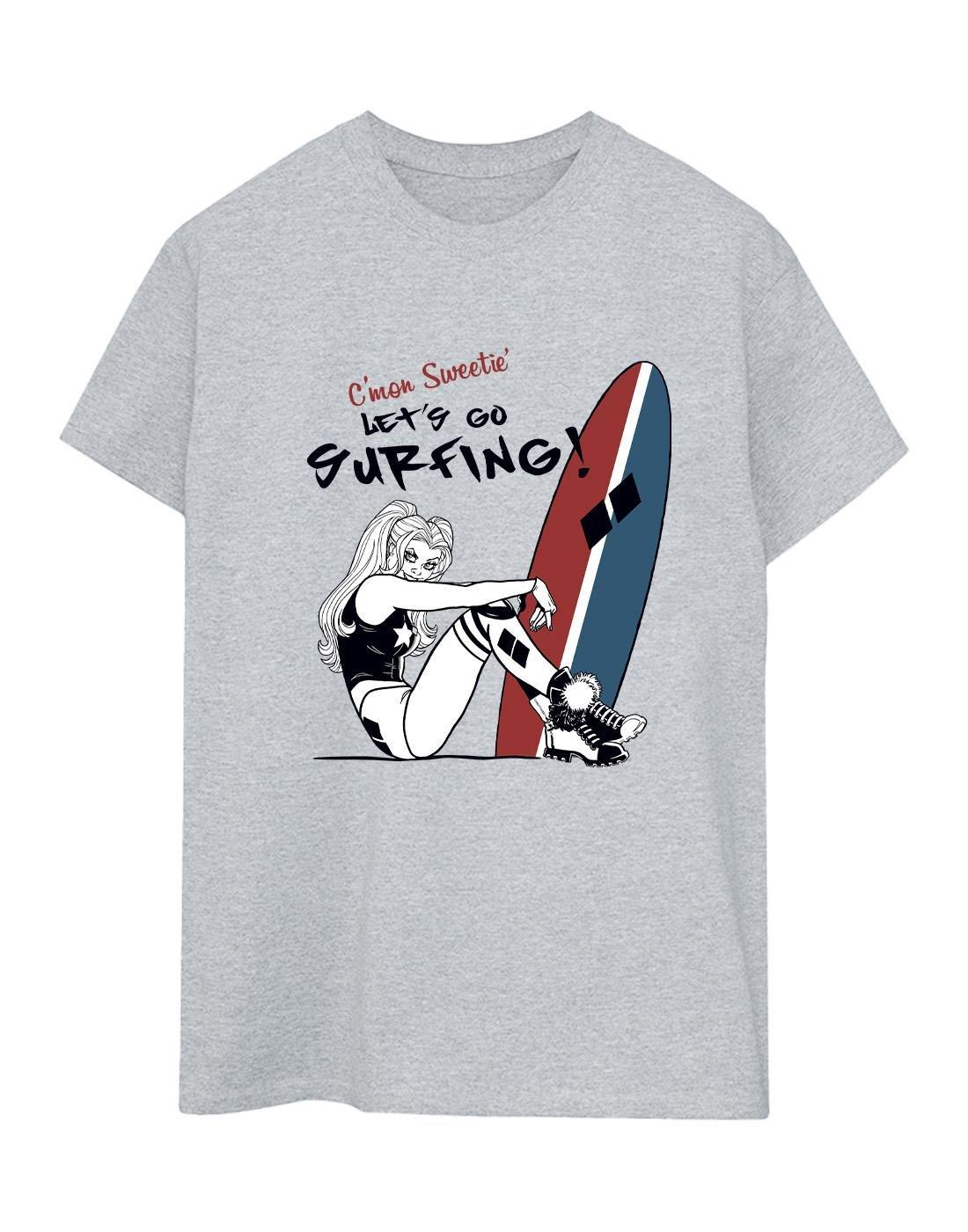 Harley Quinn Let's Go Surfing Tshirt Damen Grau 3XL von DC COMICS